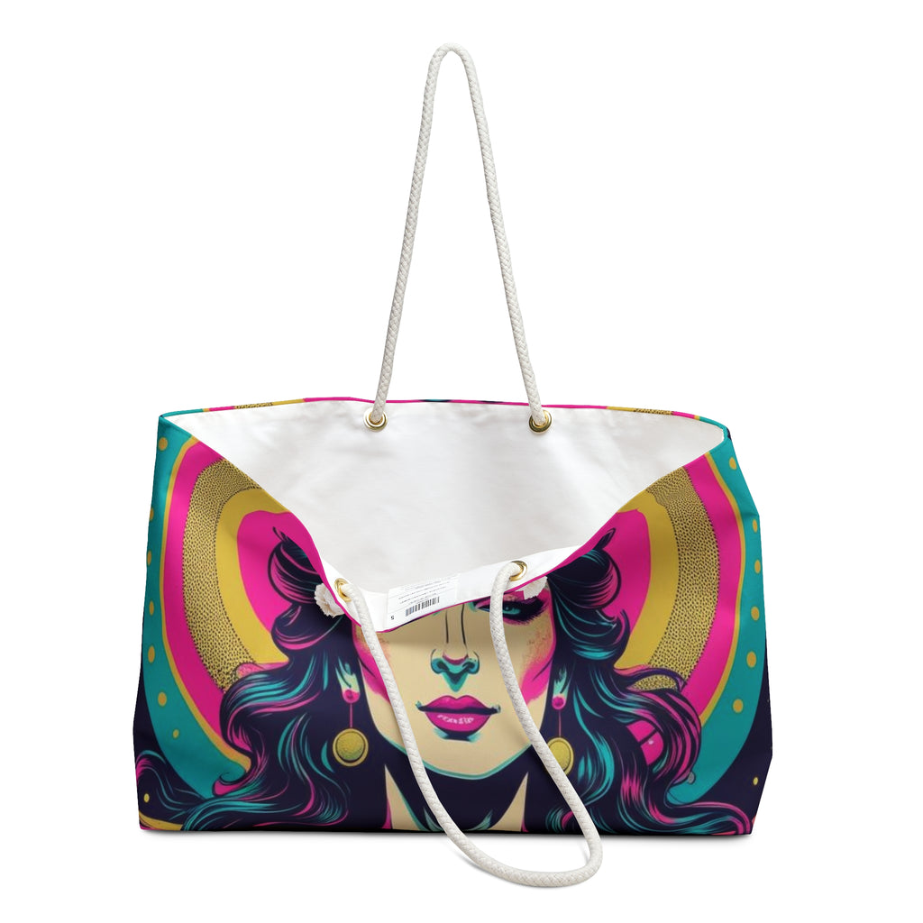 Goddess Art Weekender Bag | Boho Travel Tote, Gypsy Bag, Festival Carryall, Beach Bag, Unique Gift for Her