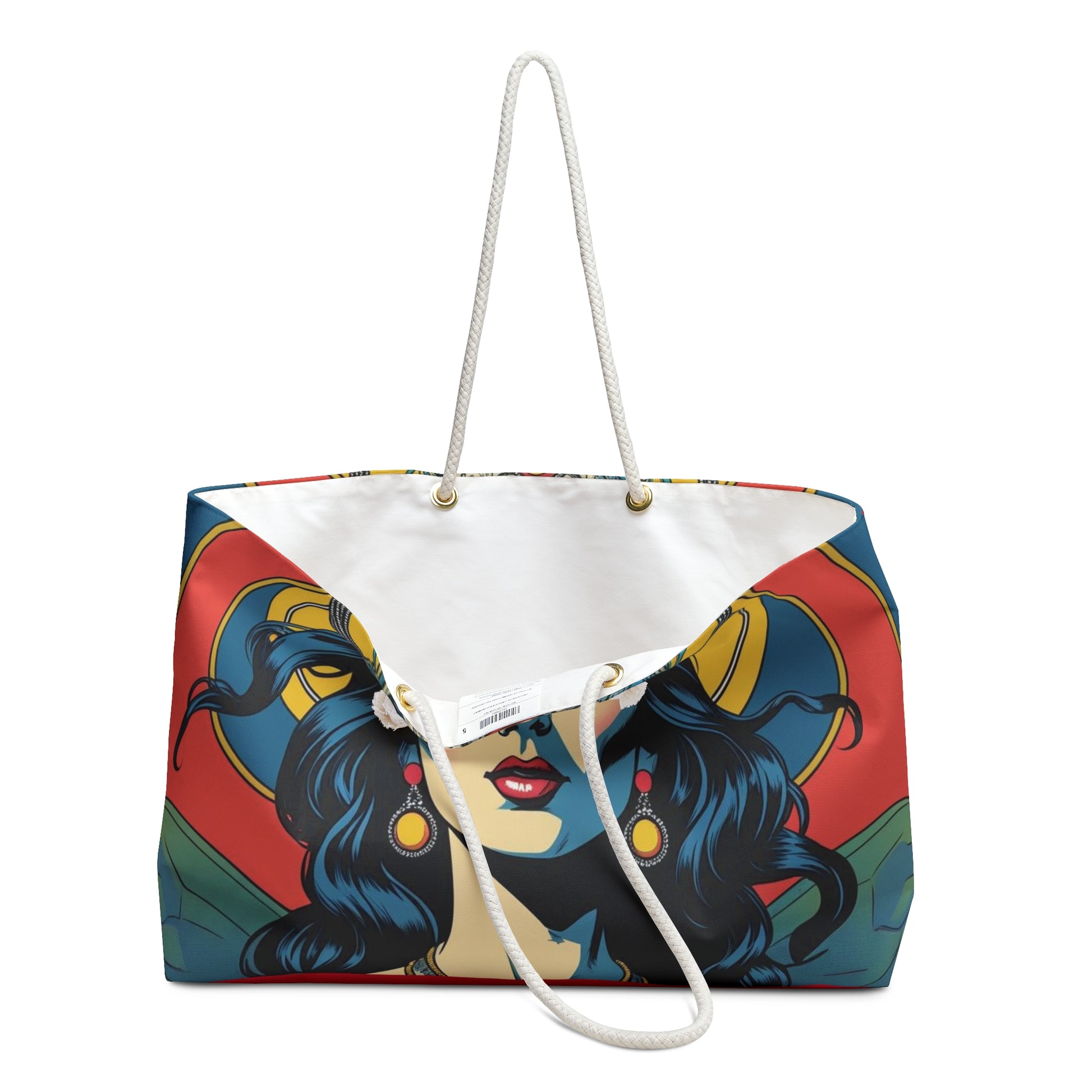 Spiritual Weekender Bag with Goddess Design, Travel Tote for Beach, Yoga, Gym, Festival, Weekend Getaways