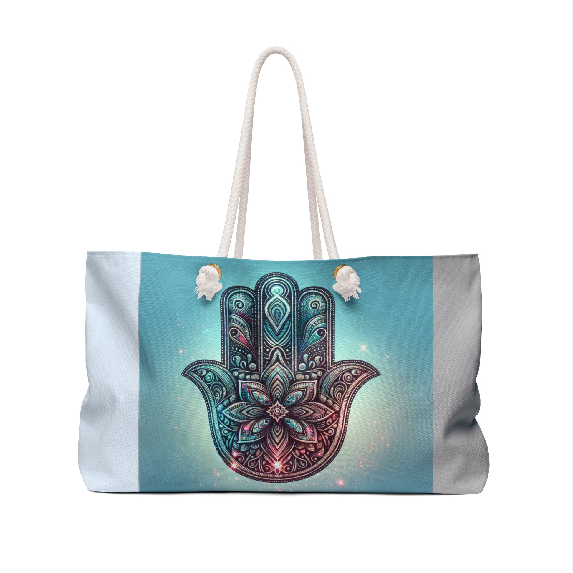 Bohemian Hamsa Weekender Bag - Travel Tote, Beach Bag, Gym Bag, Yoga Bag, Stylish Gift for Women, Carryall Carry-On Tote Gift for her