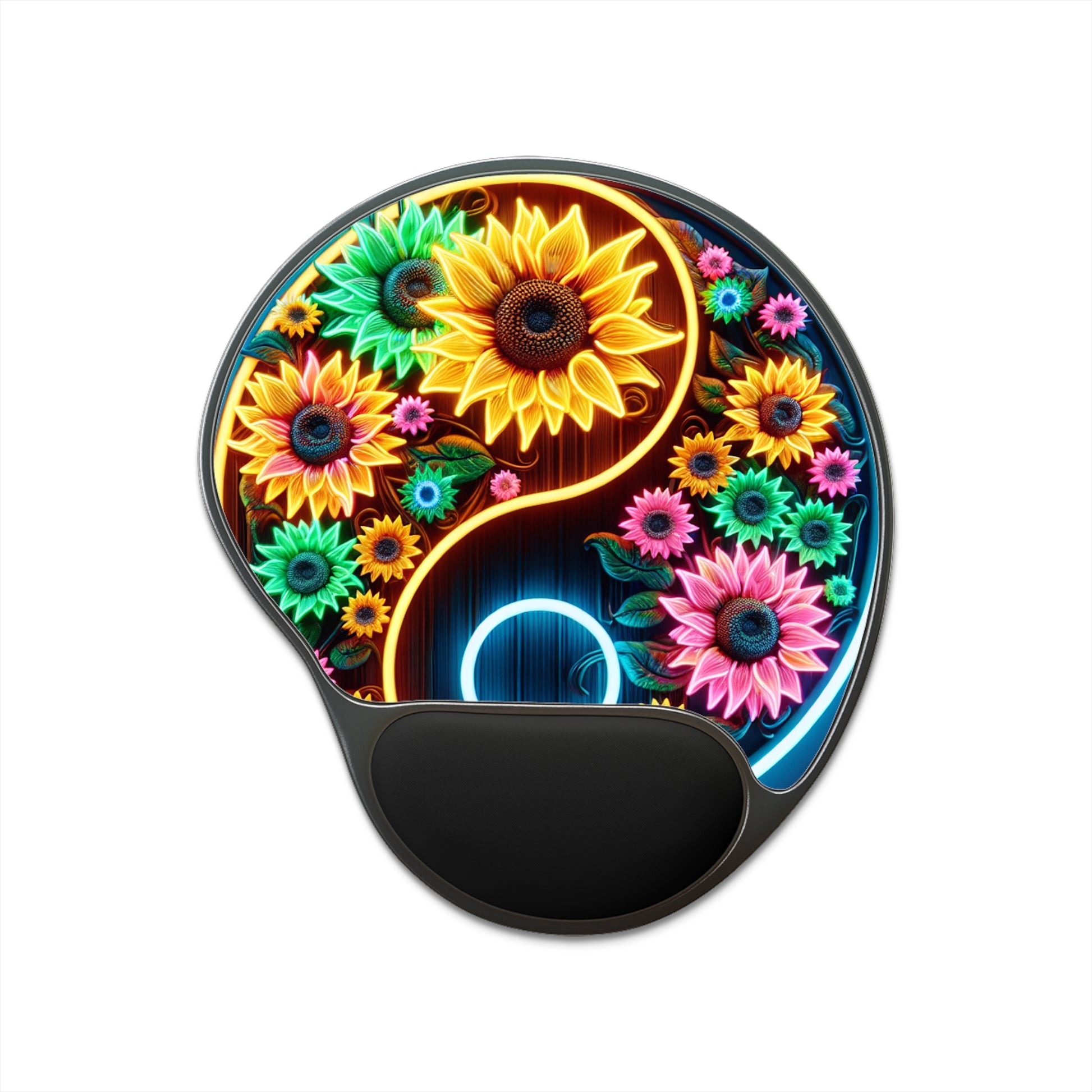 Colorful Flower Mouse Pad with Wrist Rest, Desk Accessory, Gift for Flower Lovers, Home Office Decor, Colorful Mouse Mat