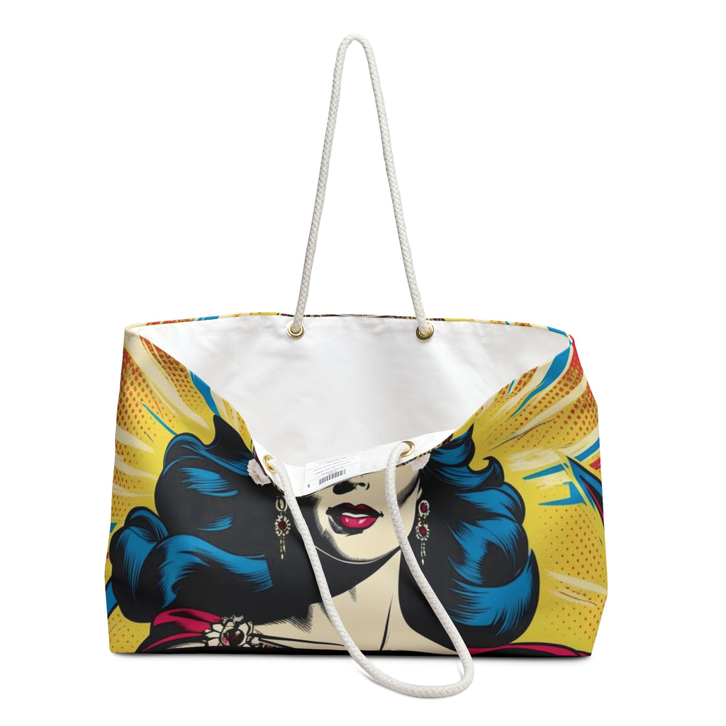 Pop Art Weekender Bag, Heroine Divine Feminine Carry-On, Goddess Cary-On, Comic-Chic Travel Bag, Weekend Getaway Tote