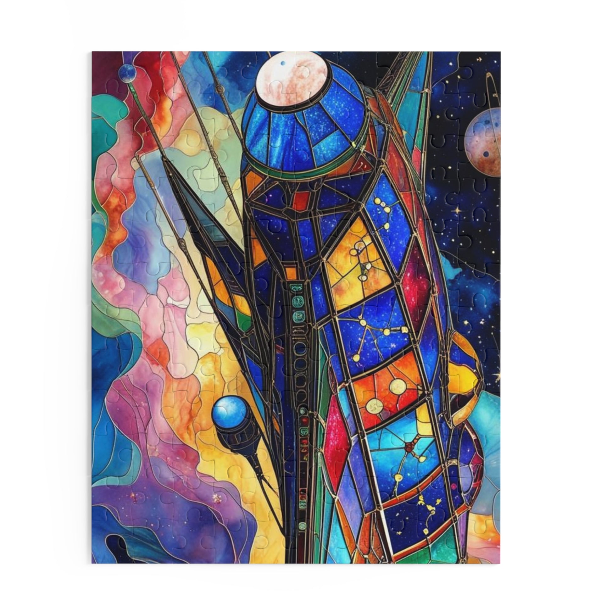 Colorful Space-Themed Puzzle, 120/252/500-Piece Jigsaw, Gift for Kids and Adults, Home Decor, Space Lovers, Family Activity, Birthday Gift