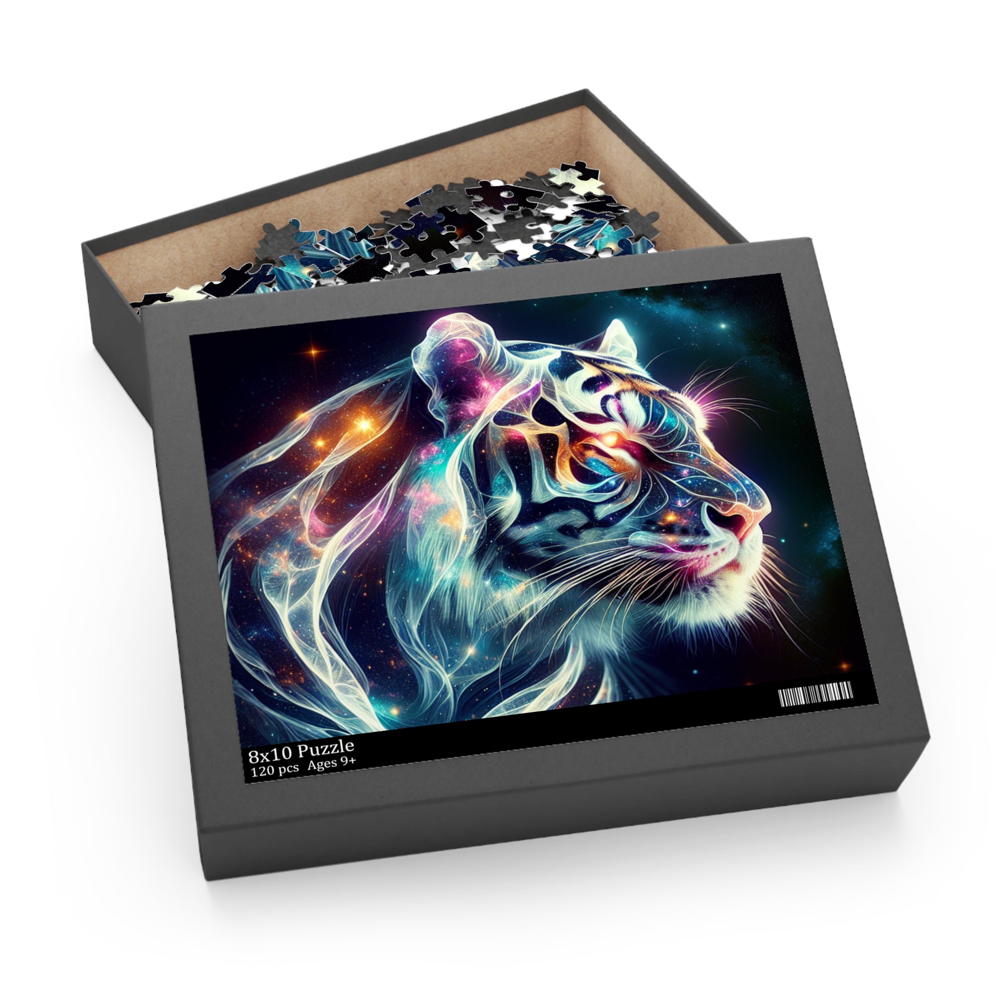 Cosmic Tiger Puzzle - 120, 252, 500-Piece Jigsaw, Perfect for Animal Lovers, Home Decor, Family Game Night, Unique Gift