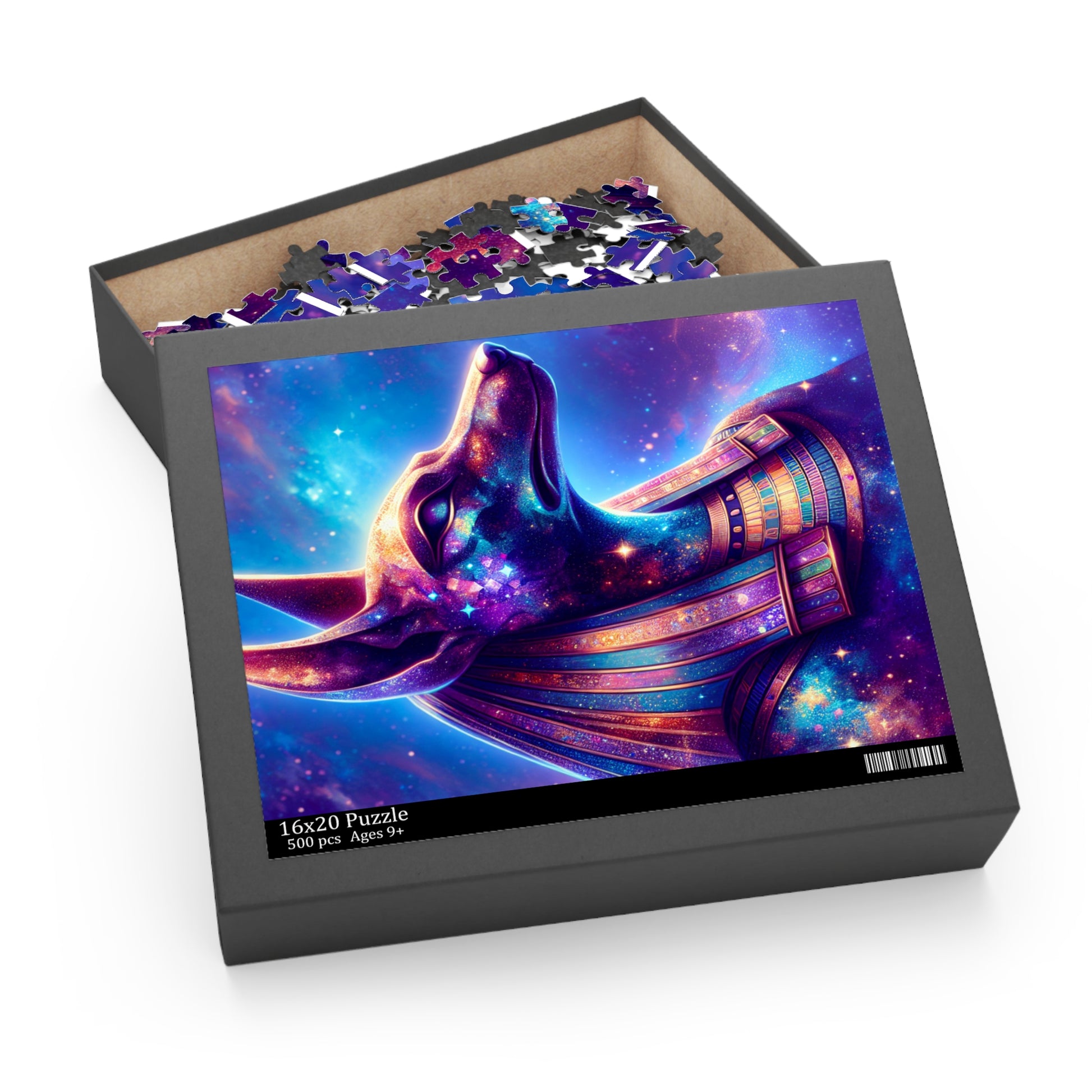 Cosmic Anubis Puzzle - 120/252/500-Piece, Celestial Dog Art, Great Gifts for Puzzle Lovers, Unique Home Decor, Perfect for Family Game Night