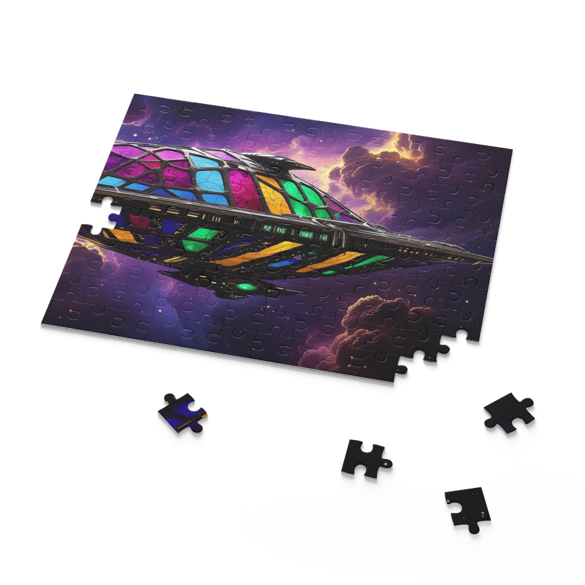 Galactic Stained Glass Puzzle, 120/252/500-Piece, Space Theme, Unique Gift for Puzzle Lovers, Home Decor, Fun Family Activity