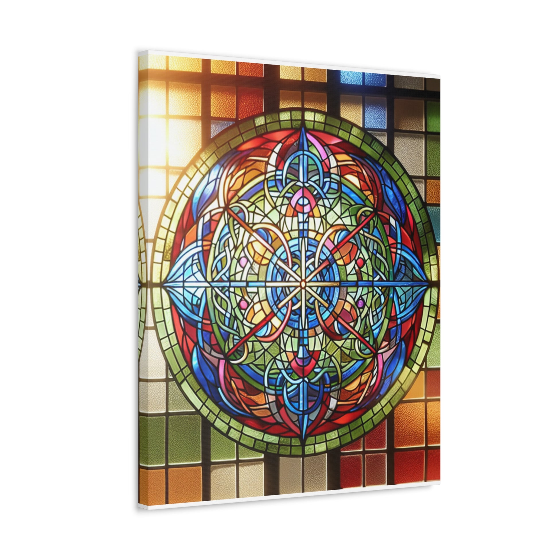 Colorful Stained Glass Canvas Art, Home Decor Wall Art, Bohemian Decor, Unique Gift, Spiritual Art, Colorful Wall Hanging