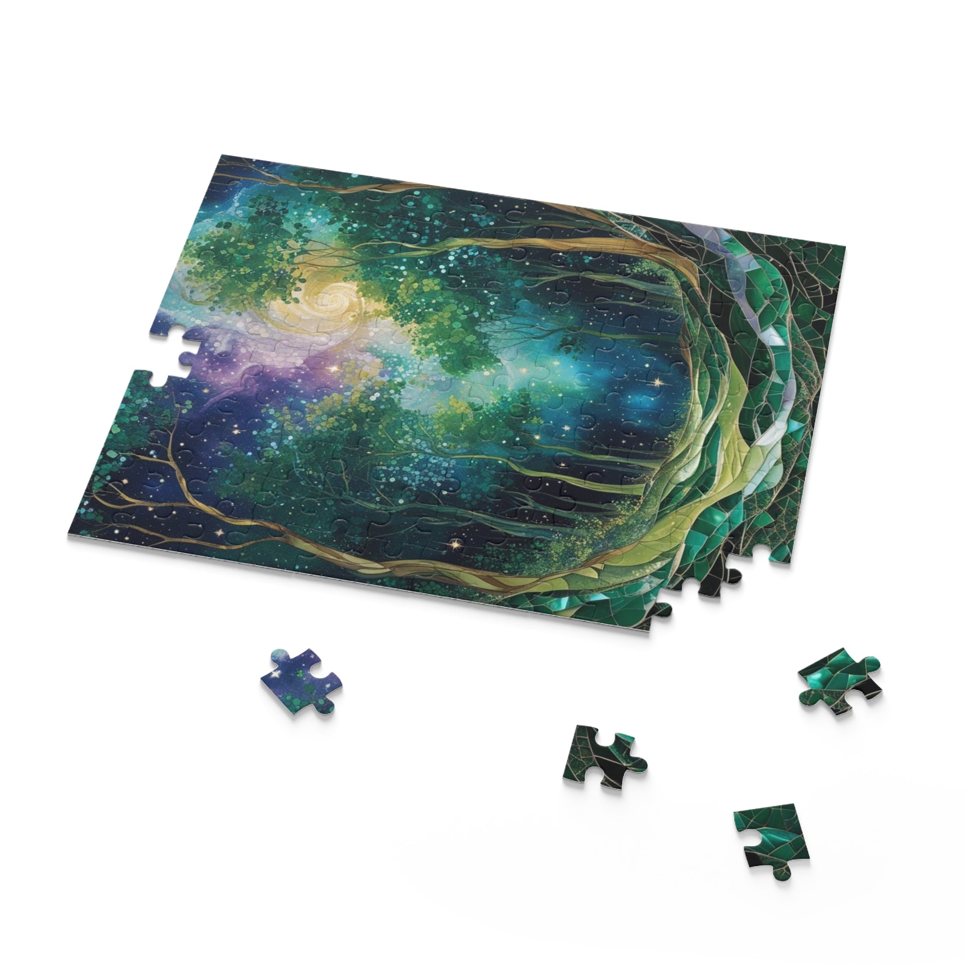 Galactic Forest Puzzle, 120-Piece, 252-Piece, 500-Piece, Starry Sky Artwork, Nature-Themed Game, Gift for Nature Lovers