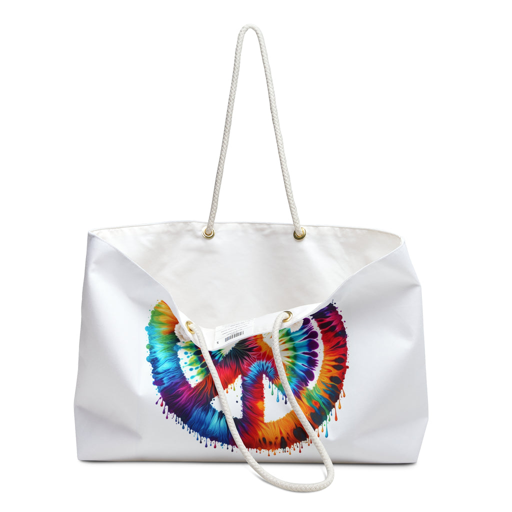 Colorful Tie Dye Weekender Bag, Boho Travel Tote, Spiritual Gym Bag, Overnight Bag, Beach Bag, Festival Essentials
