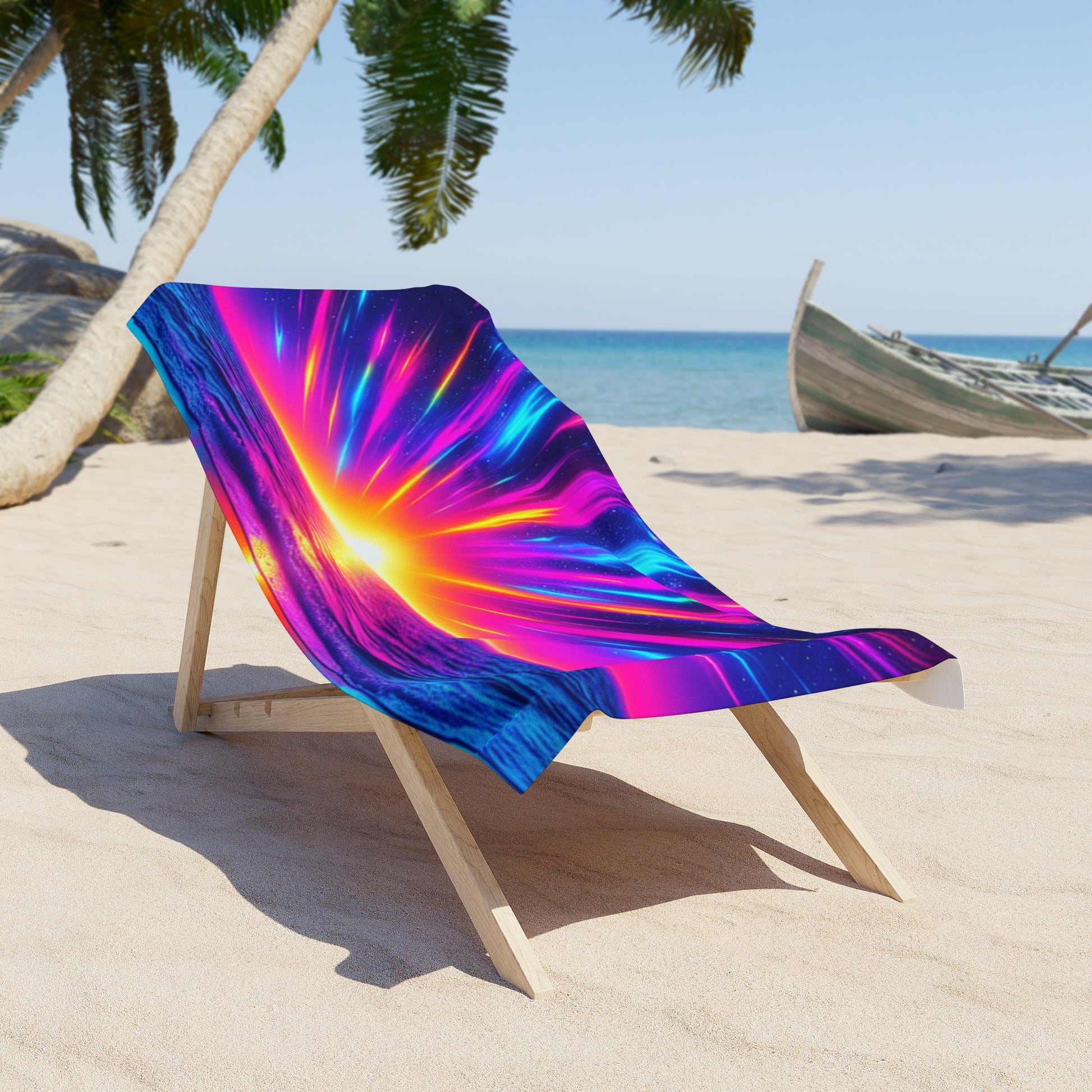 Vibrant Sunset Beach Towel, Colorful Summer Towel, Travel Towel, Poolside Blanket, Fun Beach Accessory