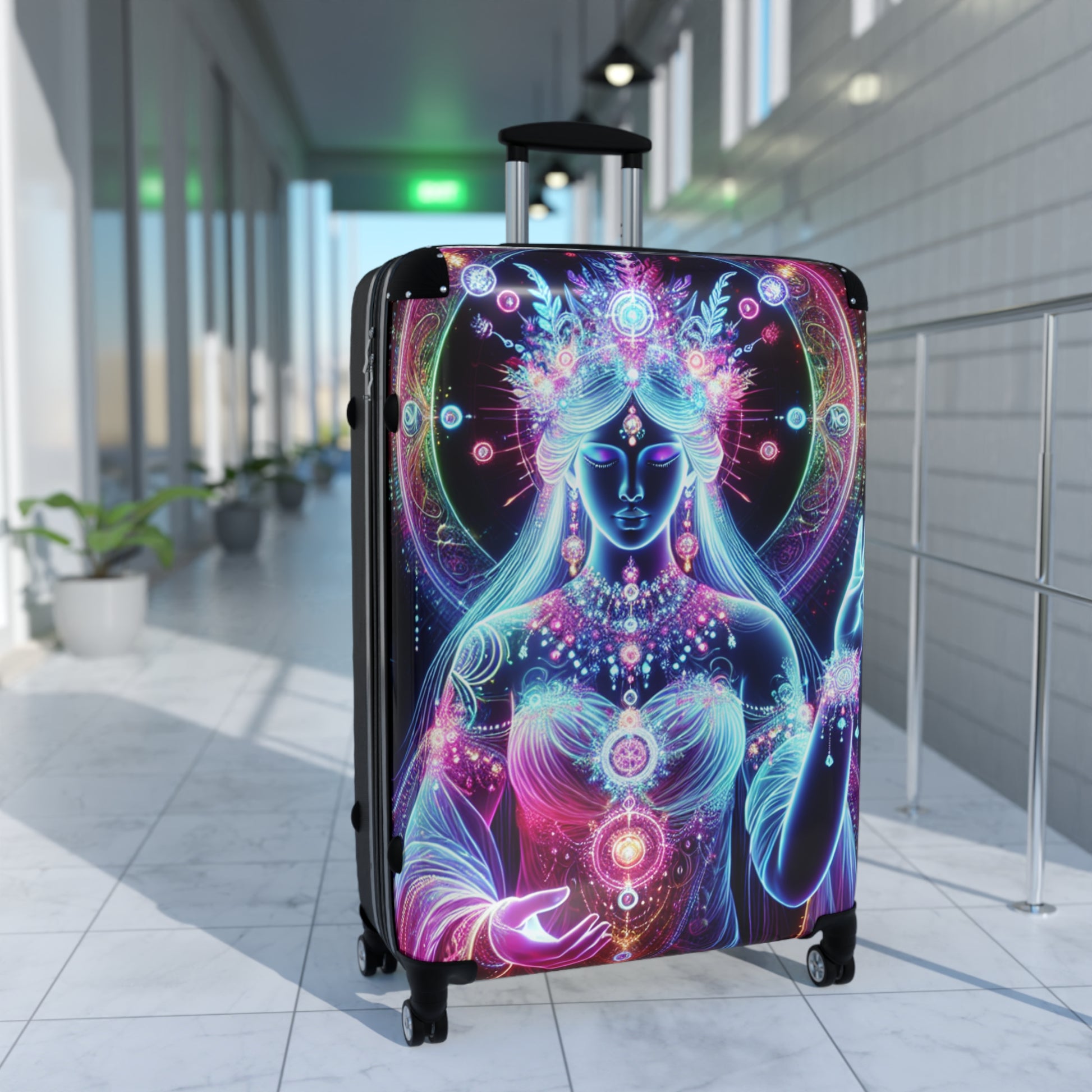 Stylish Travel Suitcase - Galactic Goddess Design, Luggage for Adventurers, Vacation Must-Have, Unique Gift for Travelers, Cosmic [...]