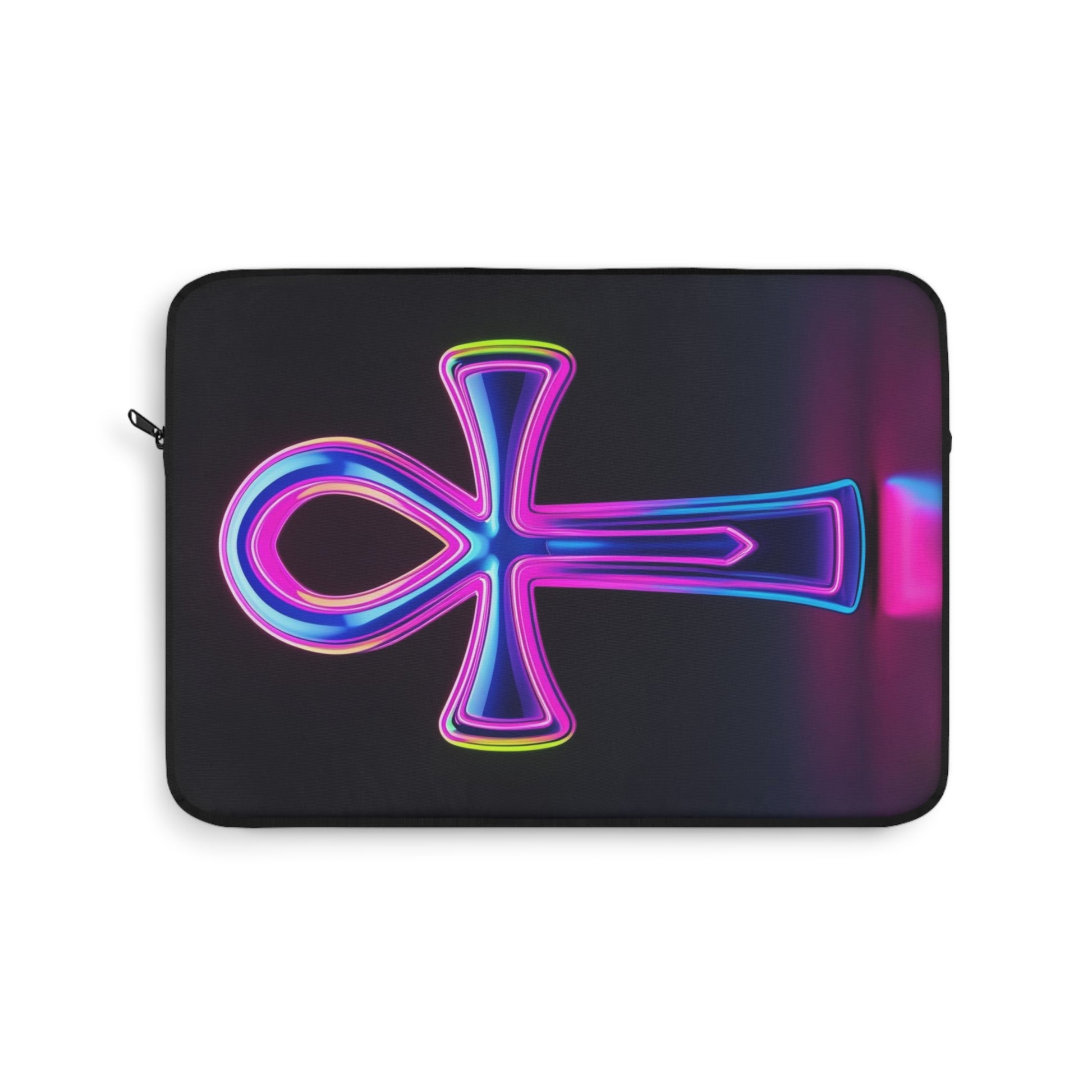 Vibrant Ankh Laptop Sleeve, Neon Tech Case, Gift for Students, Colorful Computer Cover, Stylish Office Accessory