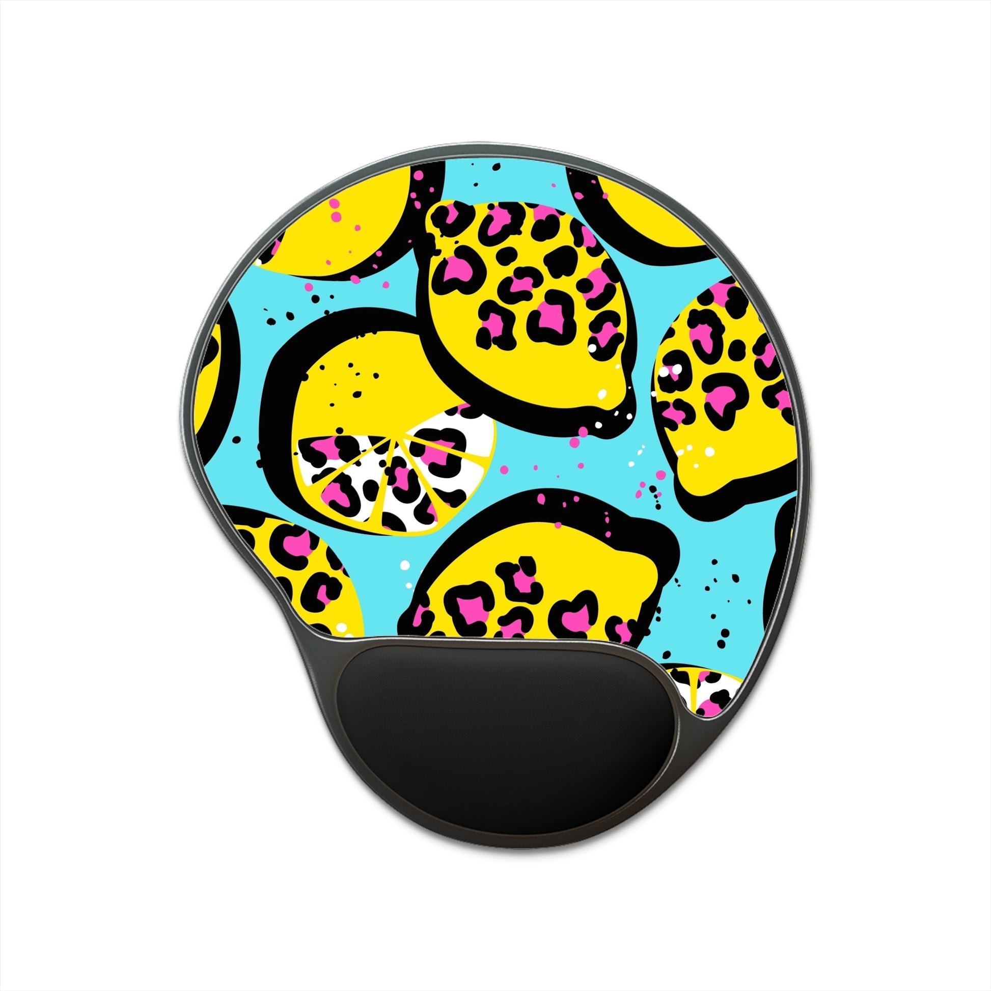 Vibrant Leopard Lemon Mouse Pad with Wrist Rest, Colorful Desk Accessory, Fun Office Gift, Gamer Mouse Mat, Bright Decor for Home Office