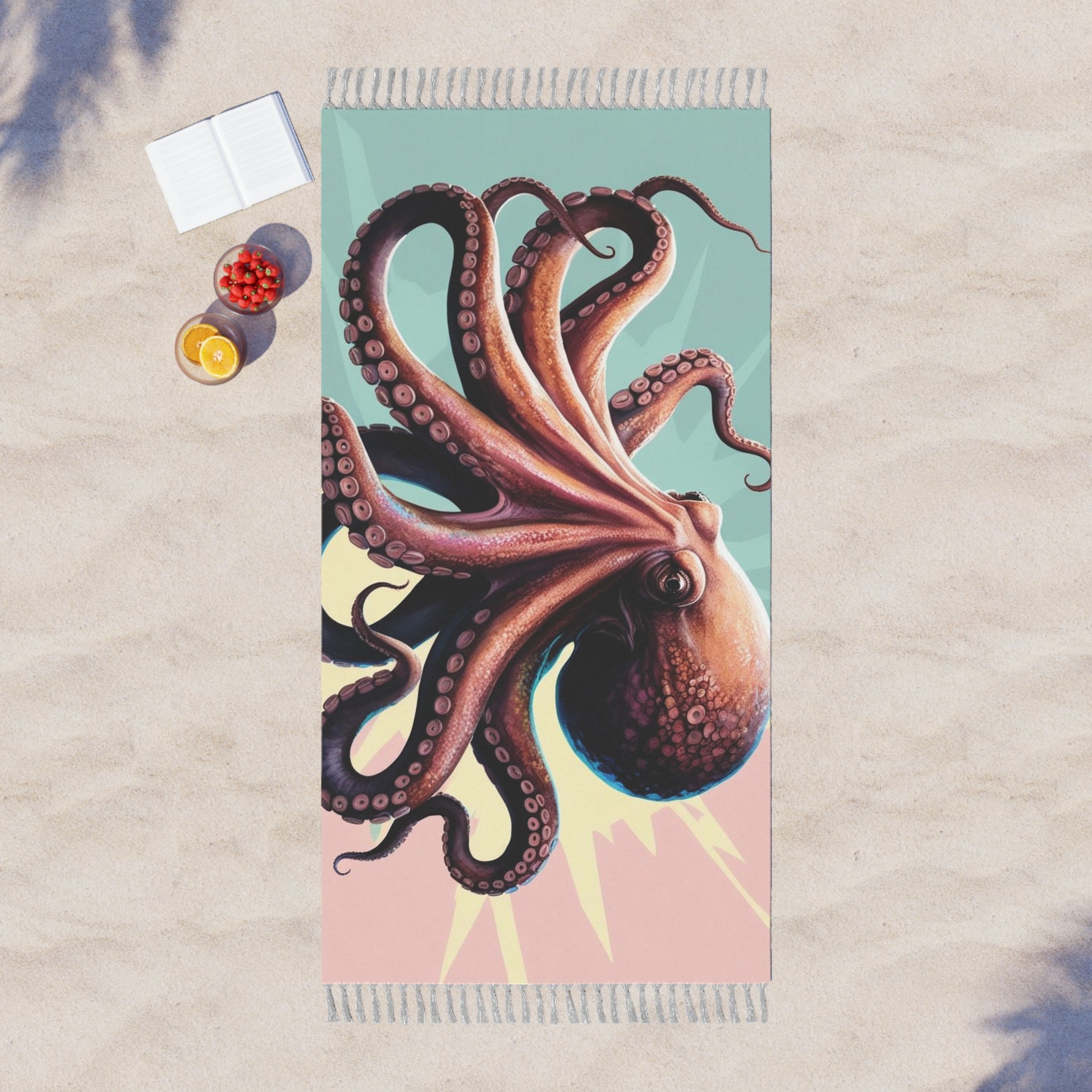 Boho Octopus Beach Towel - Nautical Decor, Summer Essential, Surfing Lifestyle, Eco-Friendly Gift, Beach Day Accessory