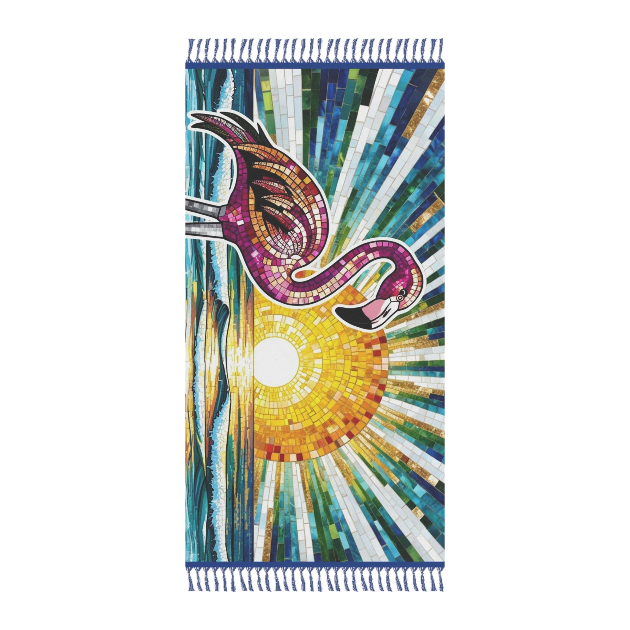 Vibrant Beach Towel - Boho Flamingo Sunset Design, Summer Essentials, Pool Party Accessory, Gift for Beach Lovers, Travel Must-Have