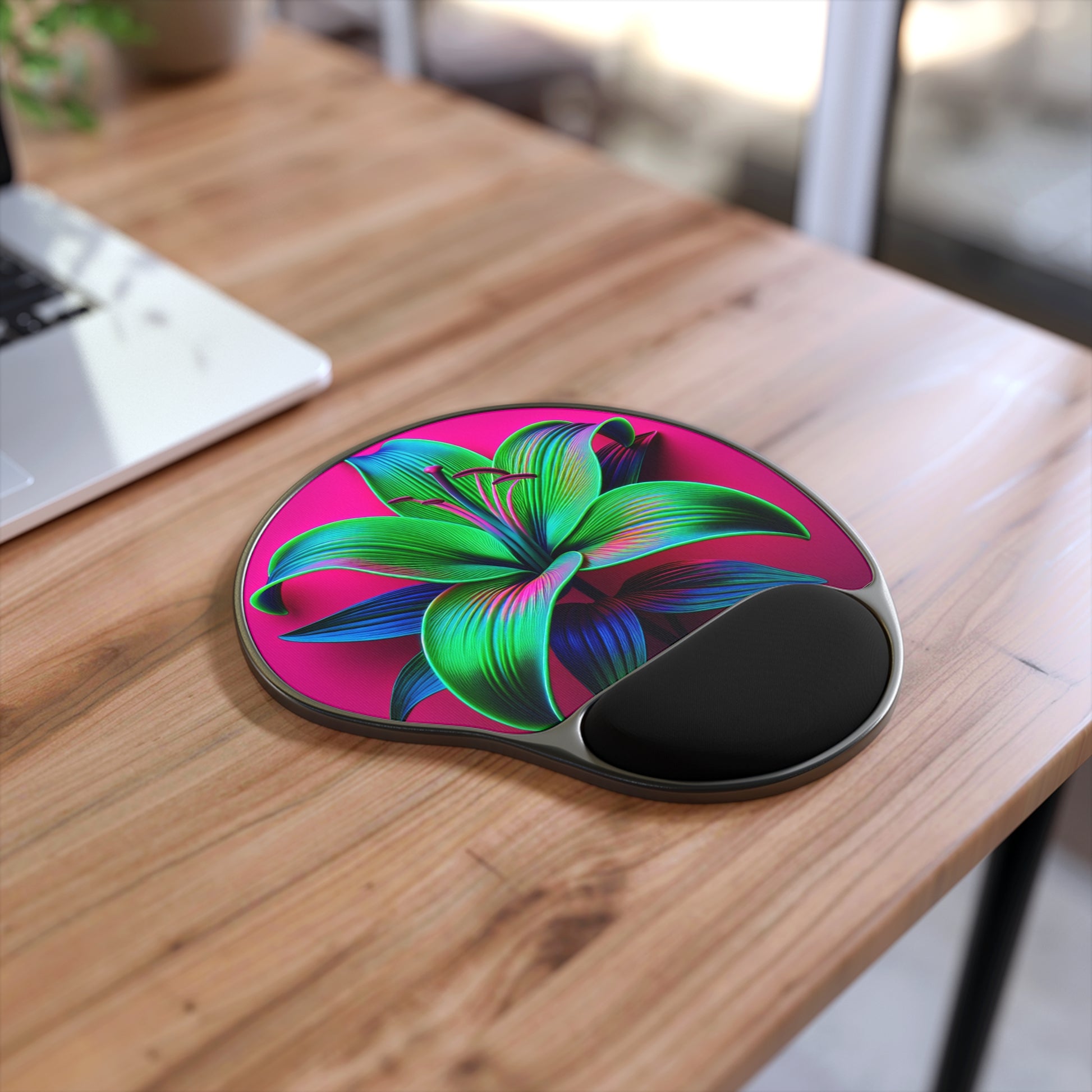 Vibrant Floral Mouse Pad with Wrist Rest, Colorful Desk Accessory, Perfect Gift for Gamers, Office Use, Home Decor, Flower Design