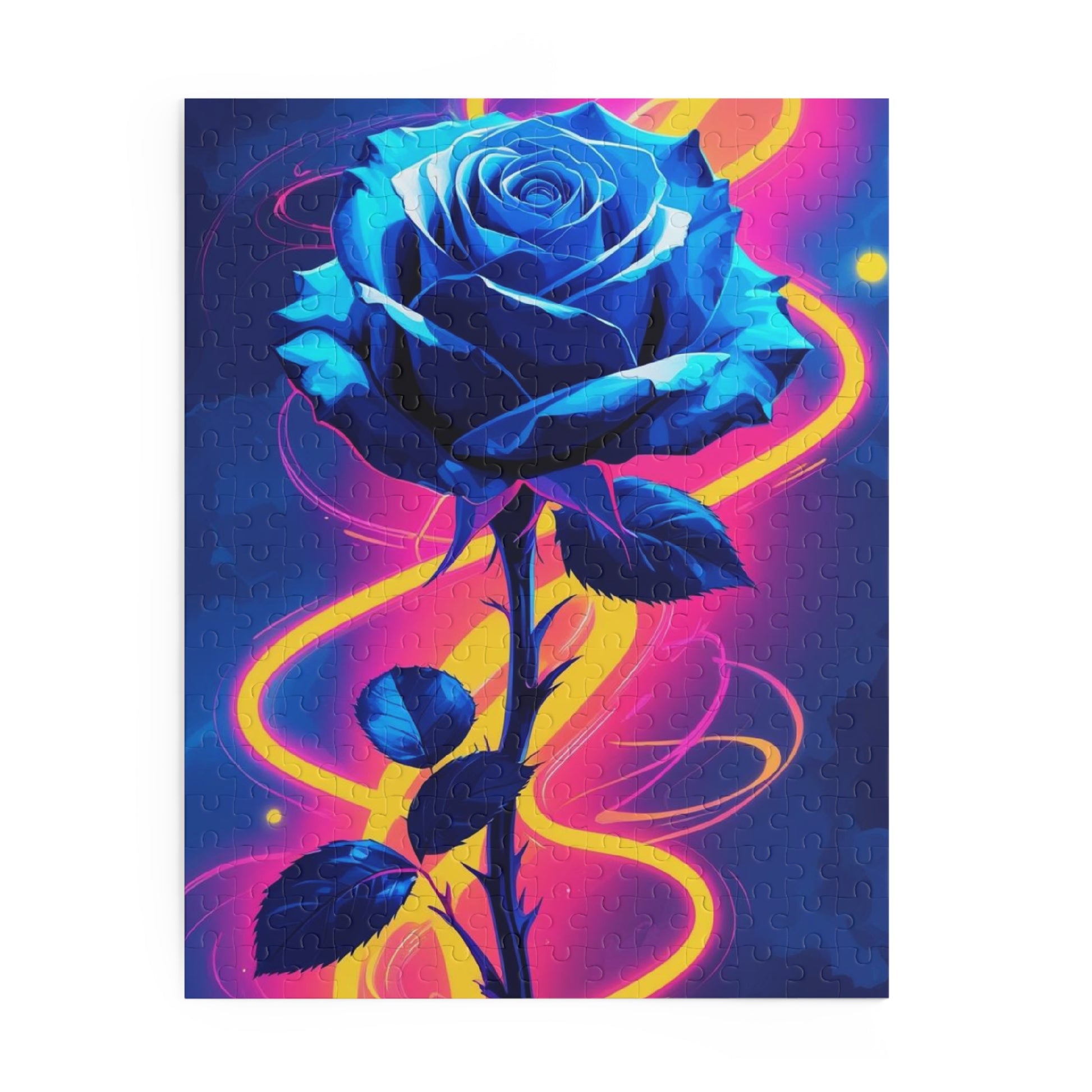 Vibrant Blue Rose Puzzle - 120, 252, 500-Piece Jigsaw, Floral Decor, Gift for Garden Lovers, Relaxing Activity, Home Decor