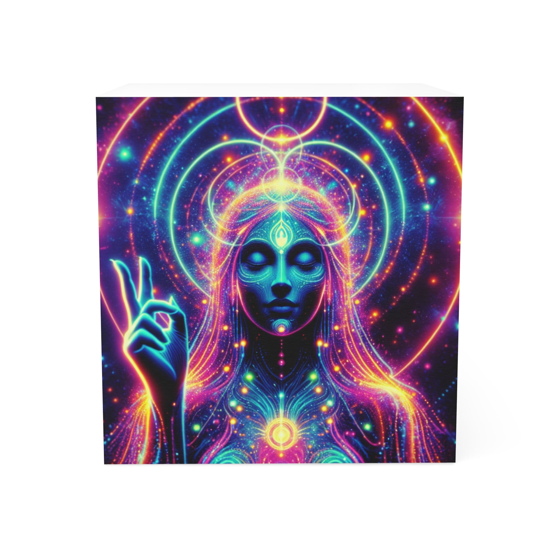 Mystical Note Cube – Colorful Cosmic Gem, Ideal for Journaling, Office Decor, Gifts for Spirituality Lovers, Festival Memorandum