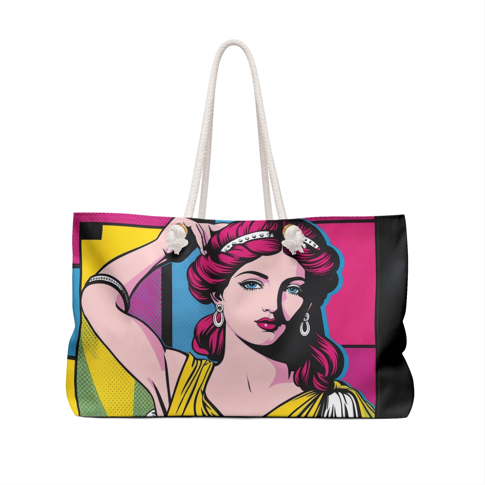 Pop Art Weekender Bag, Heroine Divine Feminine Carry-On, Goddess Cary-On, Comic-Chic Travel Bag, Weekend Getaway Tote