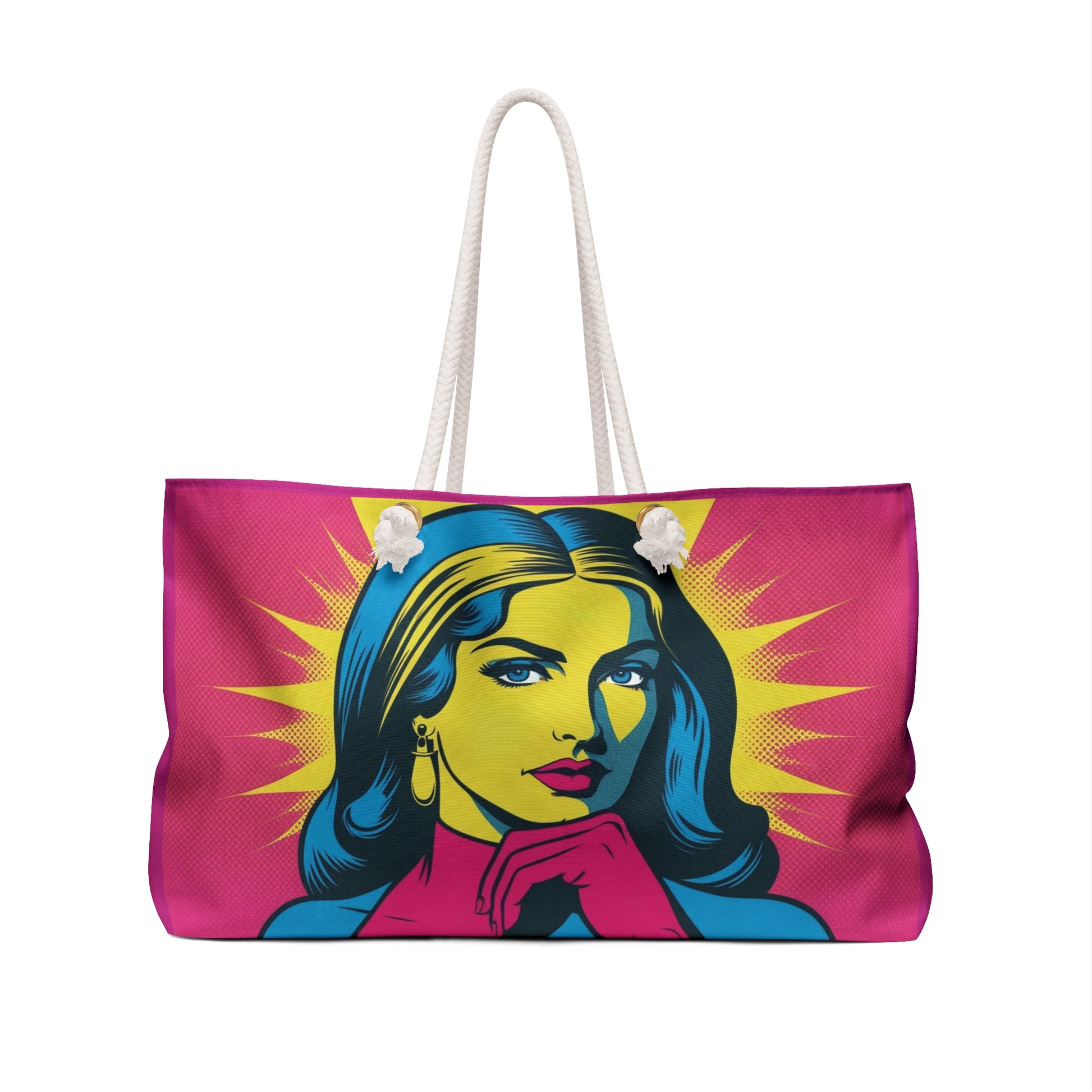 Pop Art Weekender Bag, Heroine Divine Feminine Carry-On, Goddess Cary-On, Comic-Chic Travel Bag, Weekend Getaway Tote