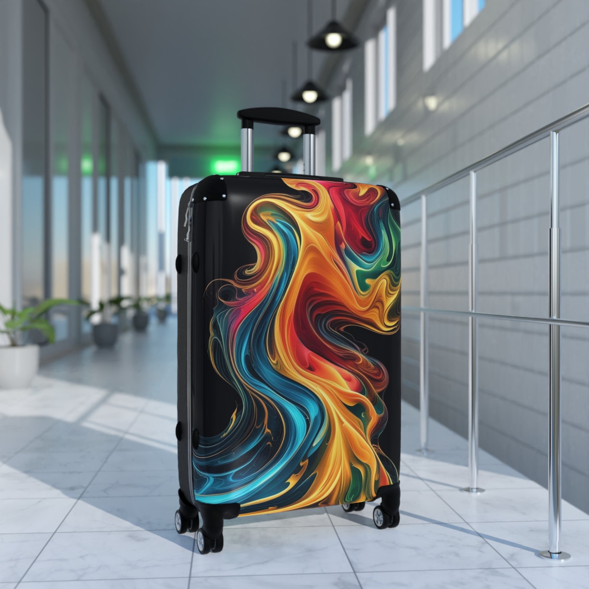 Vibrant Abstract Suitcase for Travelers, Colorful Luggage, Unique Travel Gear, Holiday Gift, Stylish Carry-On