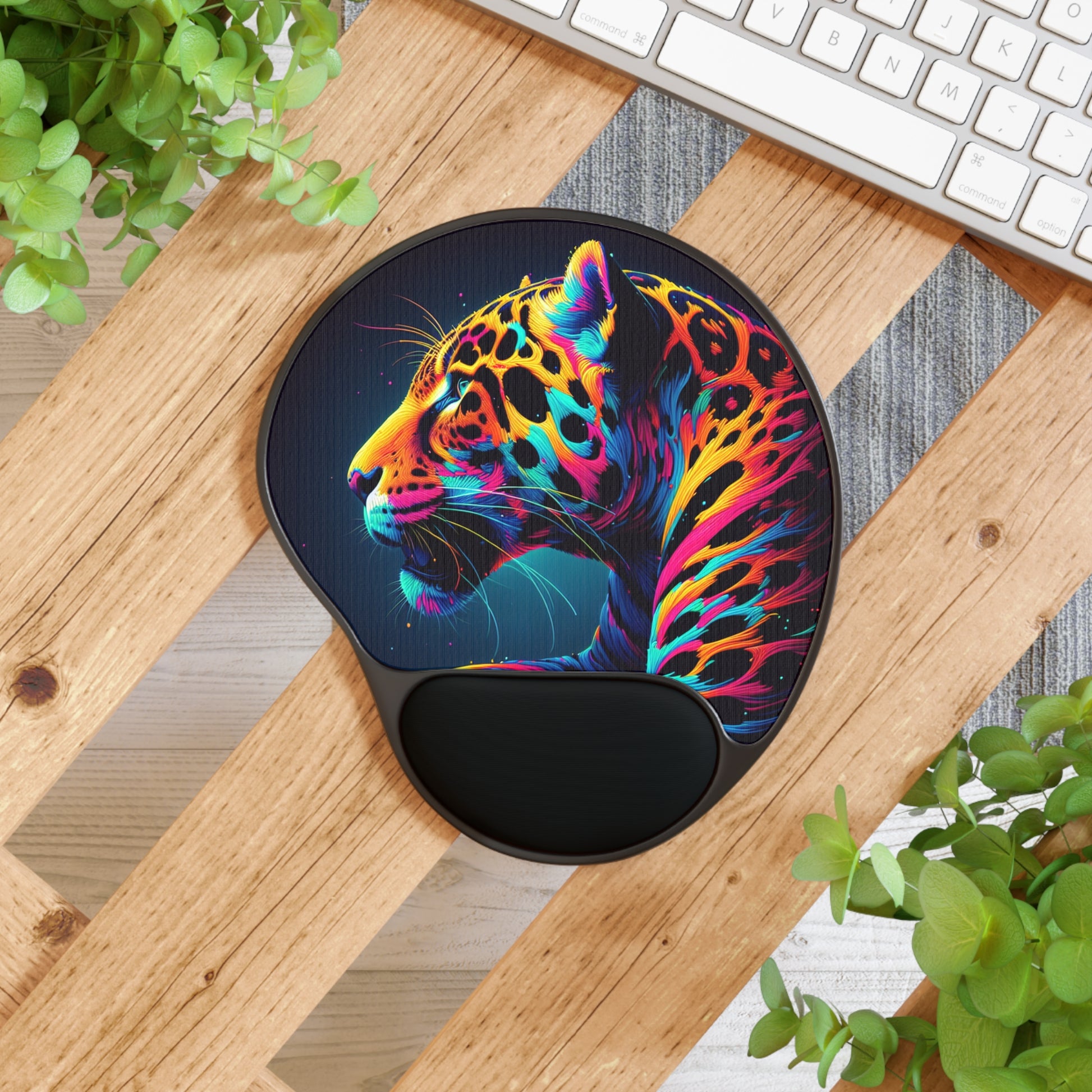 Vibrant Leopard Print Mouse Pad with Wrist Rest, Colorful Desk Accessory, Computer Mouse Pad for Home Office, Unique Gift Idea for [...]