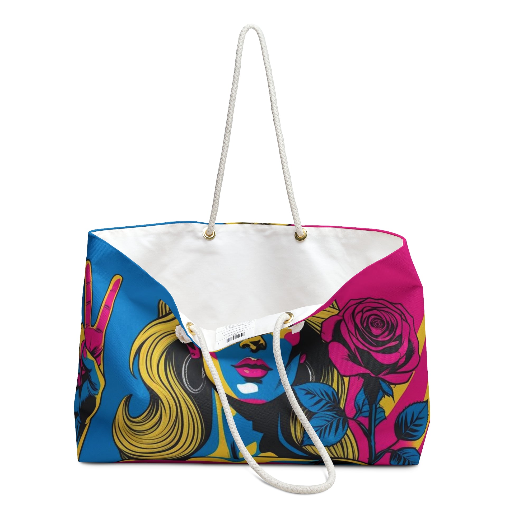 Vibrant Pop Art Weekender Bag, Stylish Travel Tote, Beach Bag, Chic Carryall, Unique Gift for Her, Artsy Weekend Getaway Essential