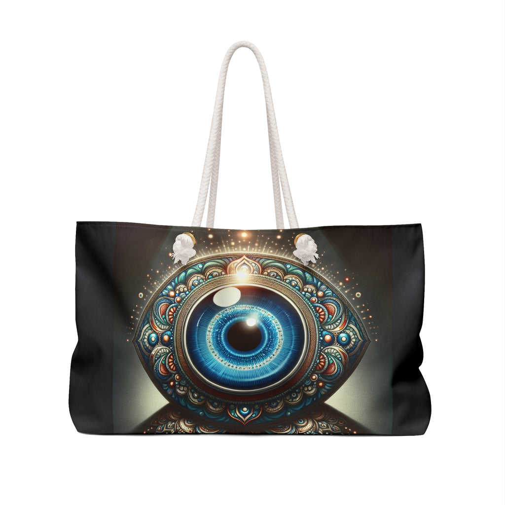 Mystical Eye Weekender Bag - Boho Travel Tote, Gypsy Handbag, Yoga Getaway Bag, Festival Carryall, Stylish Overnight Bag