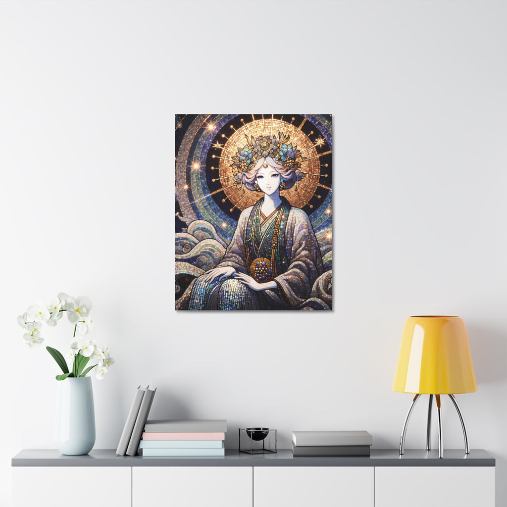 Elegant Stretched Canvas Art Print, Home Decor, Bohemian Wall Art, Gift for Art Lovers, Living Room Decoration