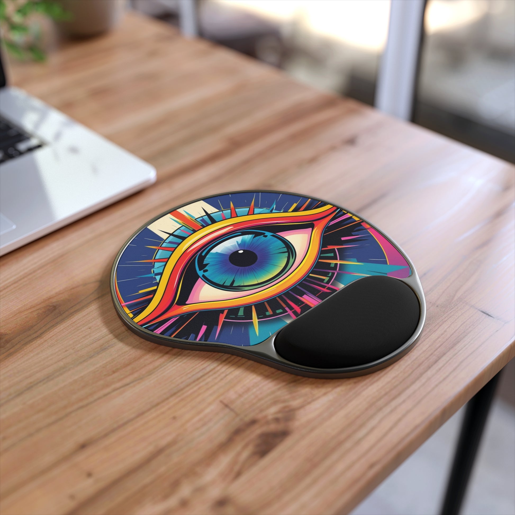 Colorful Eye Design Mouse Pad with Wrist Rest, Ergonomic Mouse Pad, Gamer Accessories, Office Decor, Unique Gift Idea