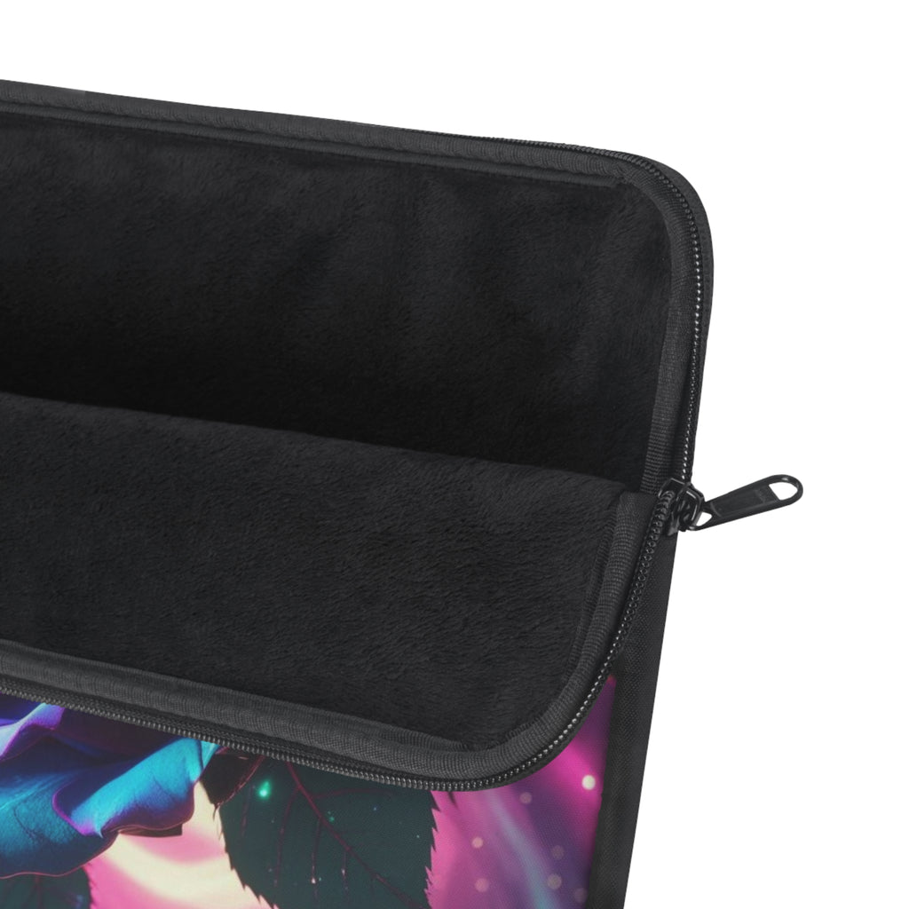Galactic Rose Laptop Sleeve with Vibrant Floral Design, Stylish Computer Case, Gift for Her, Tech Organizer, Floral Tech Accessory