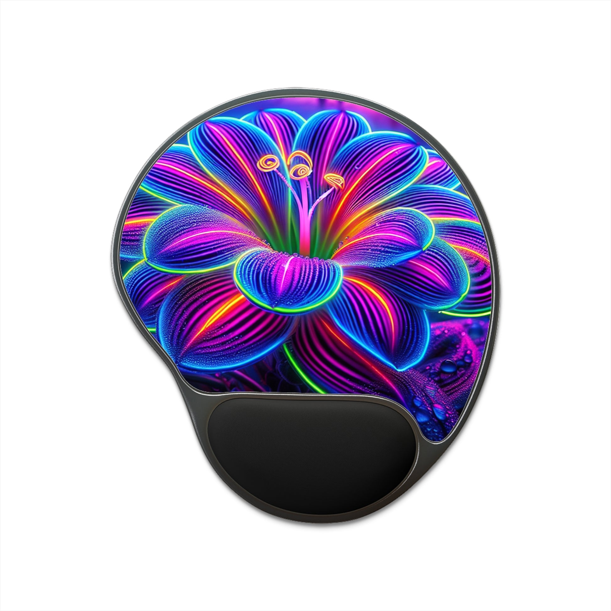 Vibrant Floral Mouse Pad with Wrist Rest - Colorful Desk Accessory for Home Office, Gamer Gift, Ergonomic Support, Flower Design