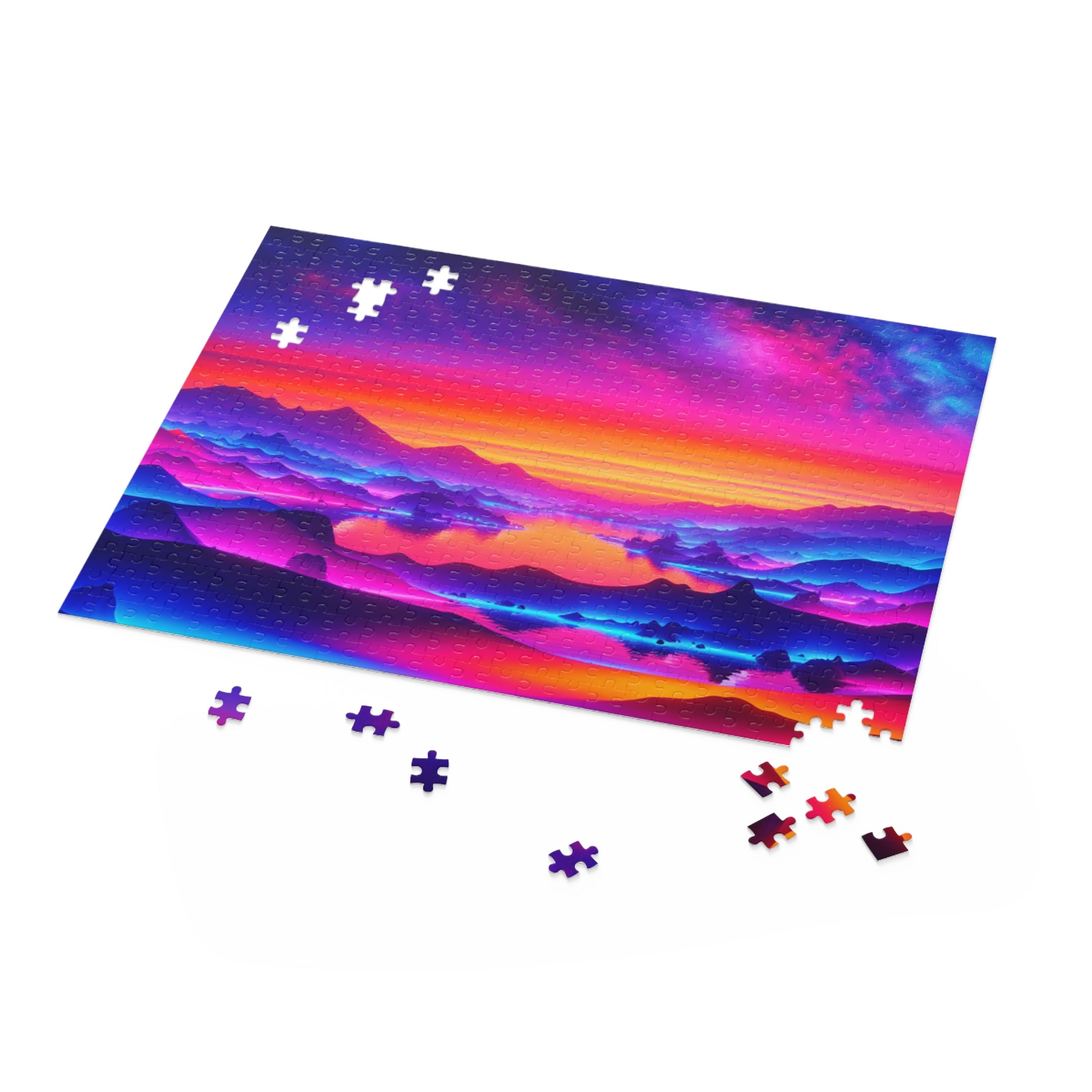 Colorful Sunset Puzzle | 120, 252, 500-Piece Puzzles for Relaxation, Gifts, Family Fun, Home Décor, Mindful Activities