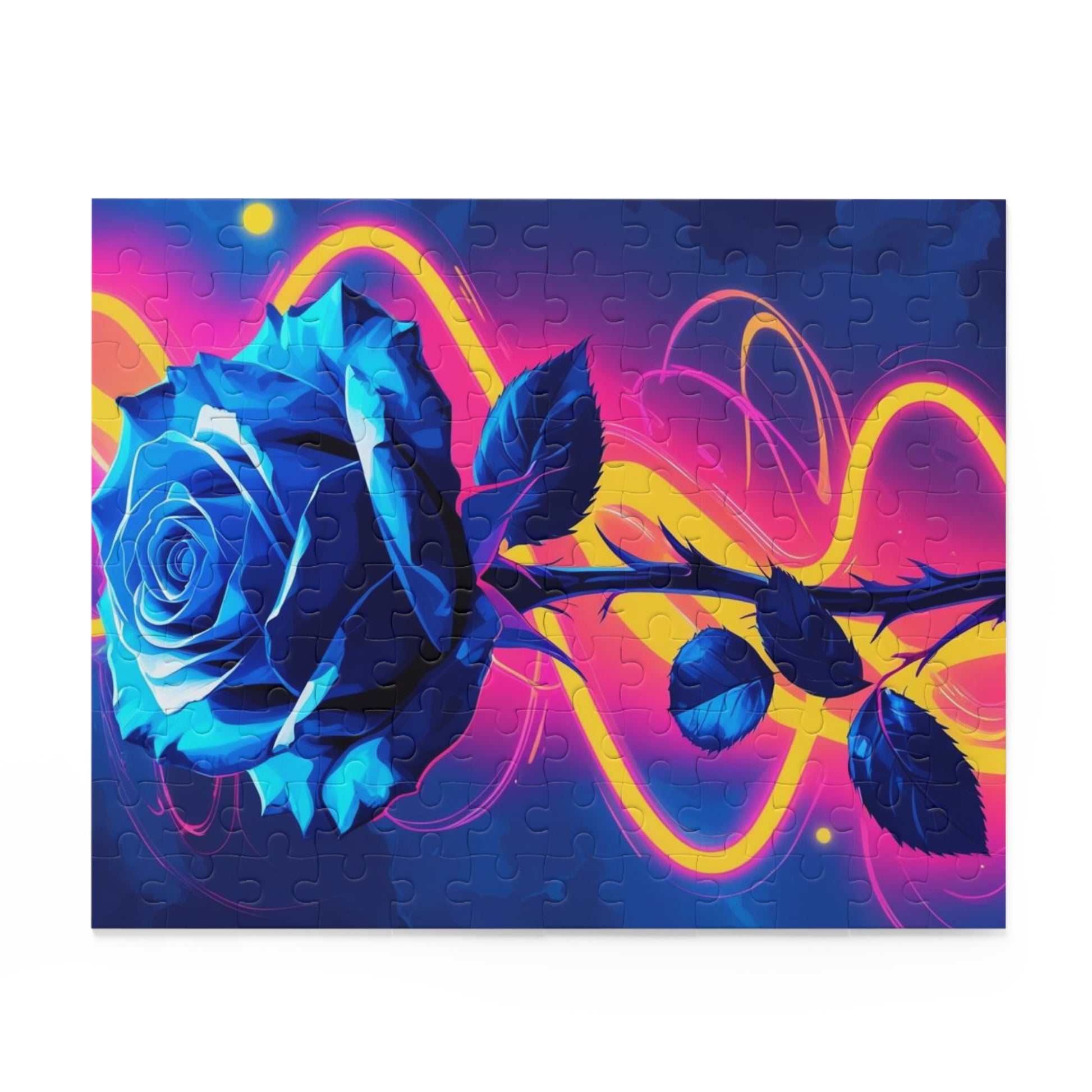 Vibrant Blue Rose Puzzle - 120, 252, 500-Piece Jigsaw, Floral Decor, Gift for Garden Lovers, Relaxing Activity, Home Decor