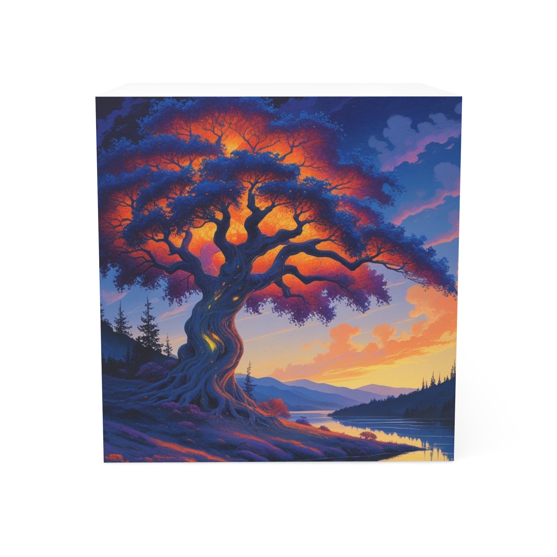 Scenic Note Cube with Artistic Landscape Design | Colorful Office Decor, Creative Writing, Gift Idea for Nature Lovers, Home Office, [...]