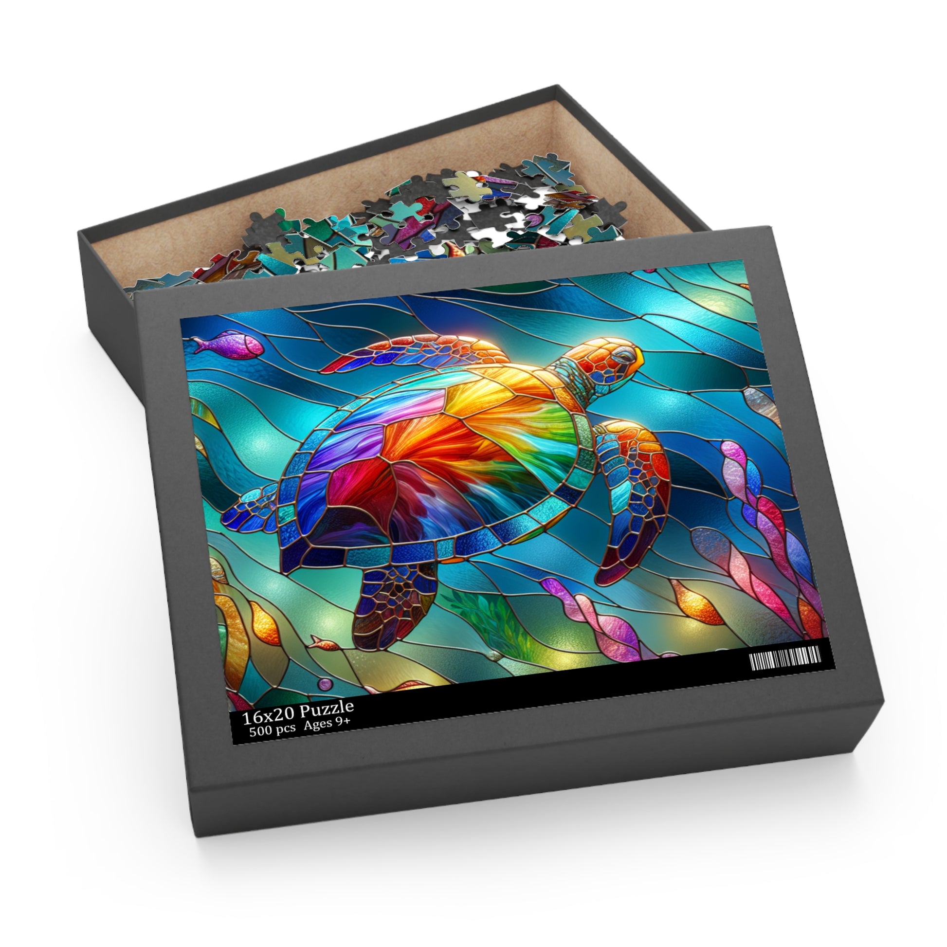 Vibrant Sea Turtle Puzzle (120, 252, 500-Piece) - Colorful Art, Ocean Decor, Family Game, Gift for Animal Lovers, Educational Fun