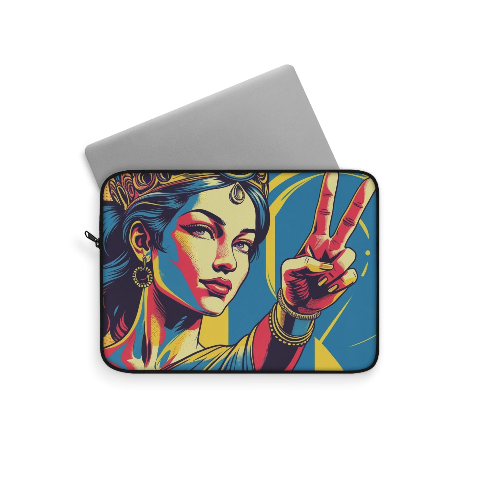 Empowered Peace Laptop Sleeve | Bohemian Tech Case, Artistic Computer Bag, Women's Gift, Vibrant Sleeve, Stylish Protector