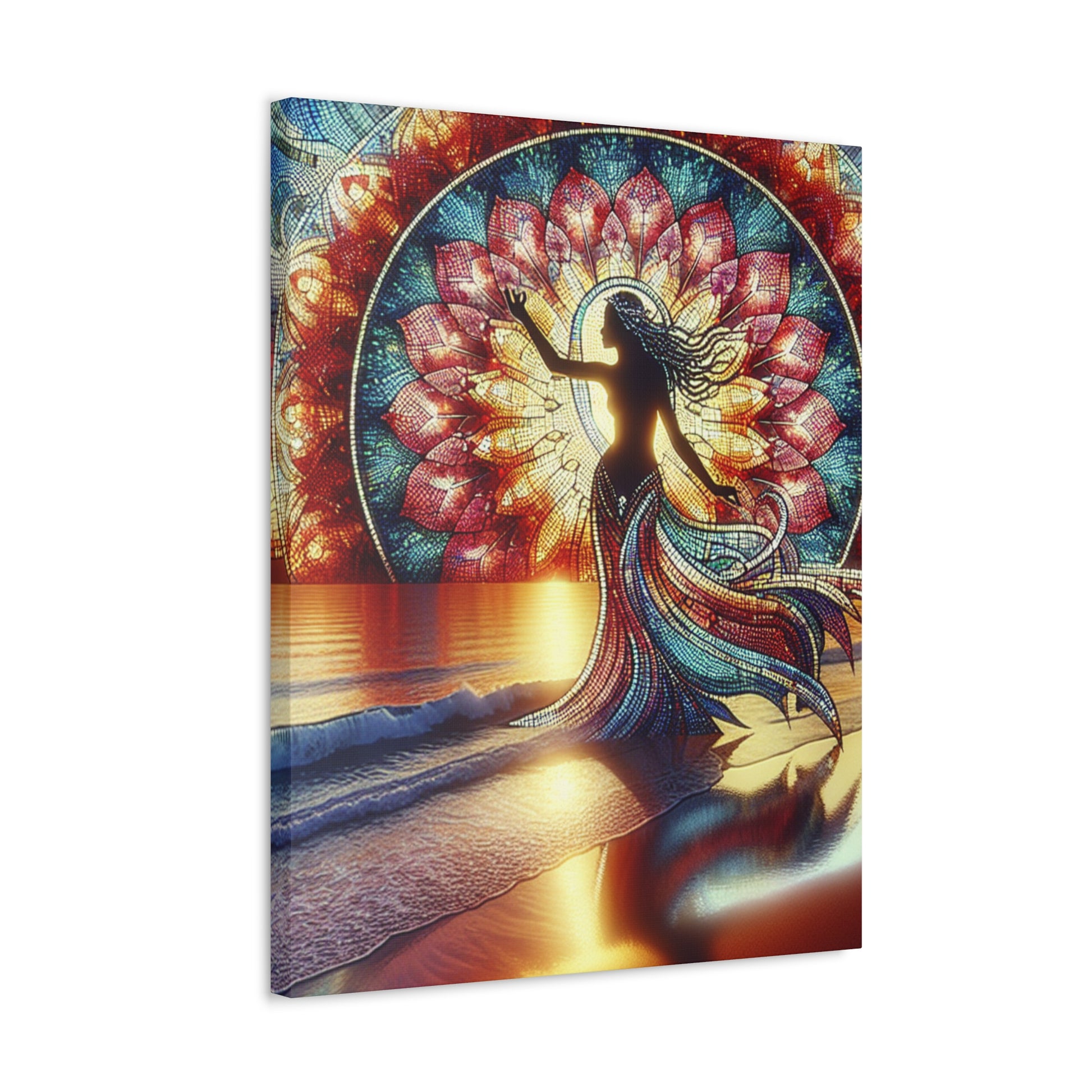 Stretched Canvas Wall Art: Ethereal Mermaid, Home Décor, Bohemian Vibe, Living Room Accents, Gift for Beach Lovers