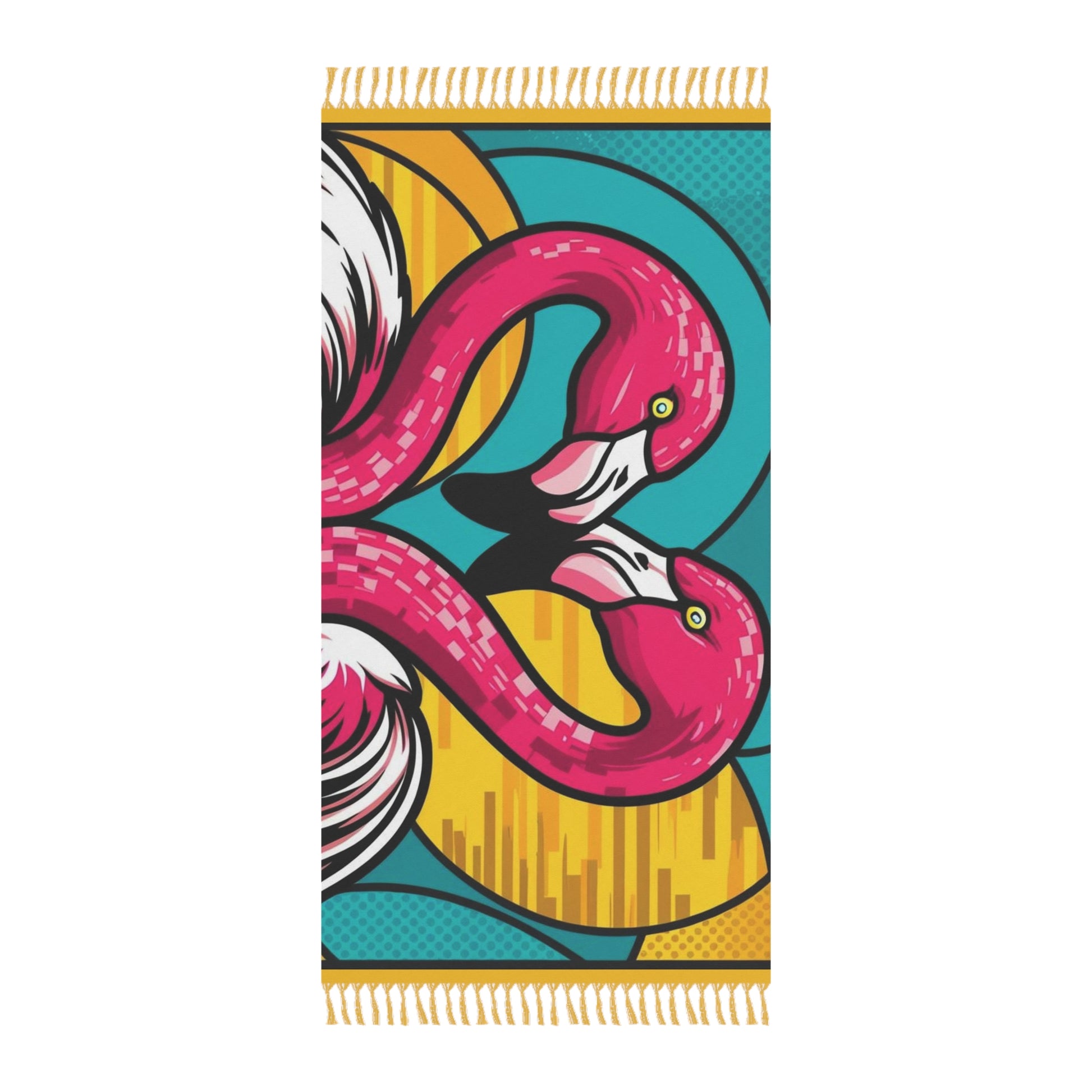 Boho Beach Towel, Ideal for Summer Fun, Pool Parties and Picnics, Flamingo Design, Vibrant Colors, Perfect Gift