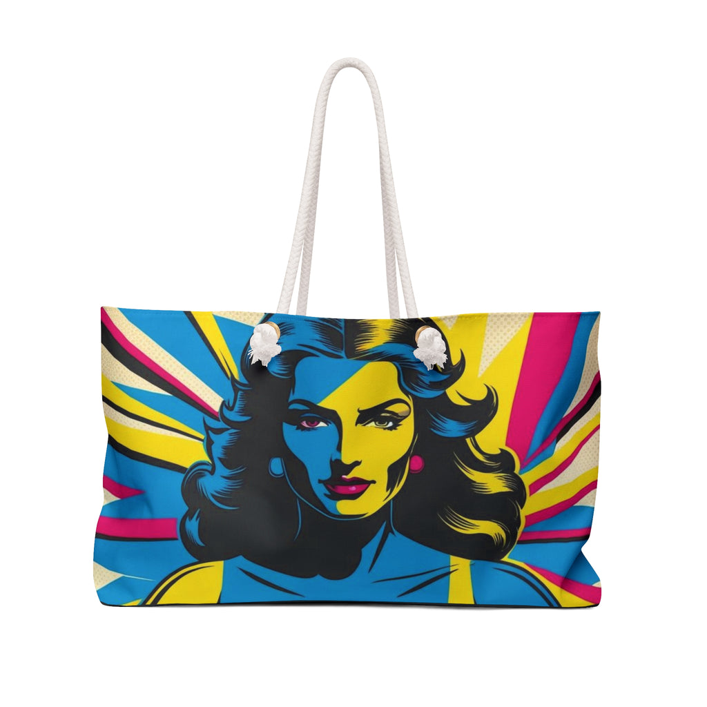Pop Art Weekender Bag, Heroine Divine Feminine Carry-On, Goddess Cary-On, Comic-Chic Travel Bag, Weekend Getaway Tote