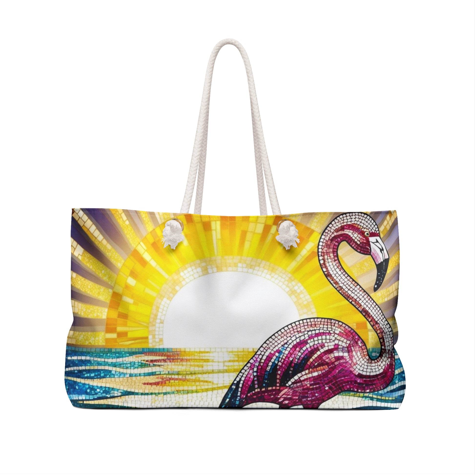 Colorful Flamingo Weekender Bag, Travel Tote, Beach Bag, Vacation Carryall, Summer Getaway Accessory