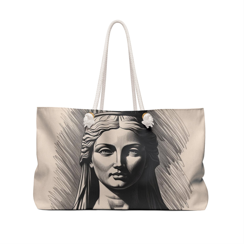 Elegant Goddess Weekender Bag, Perfect for Travel, Beach, Gym, Tote Bag for Women, Stylish Overnight Bag
