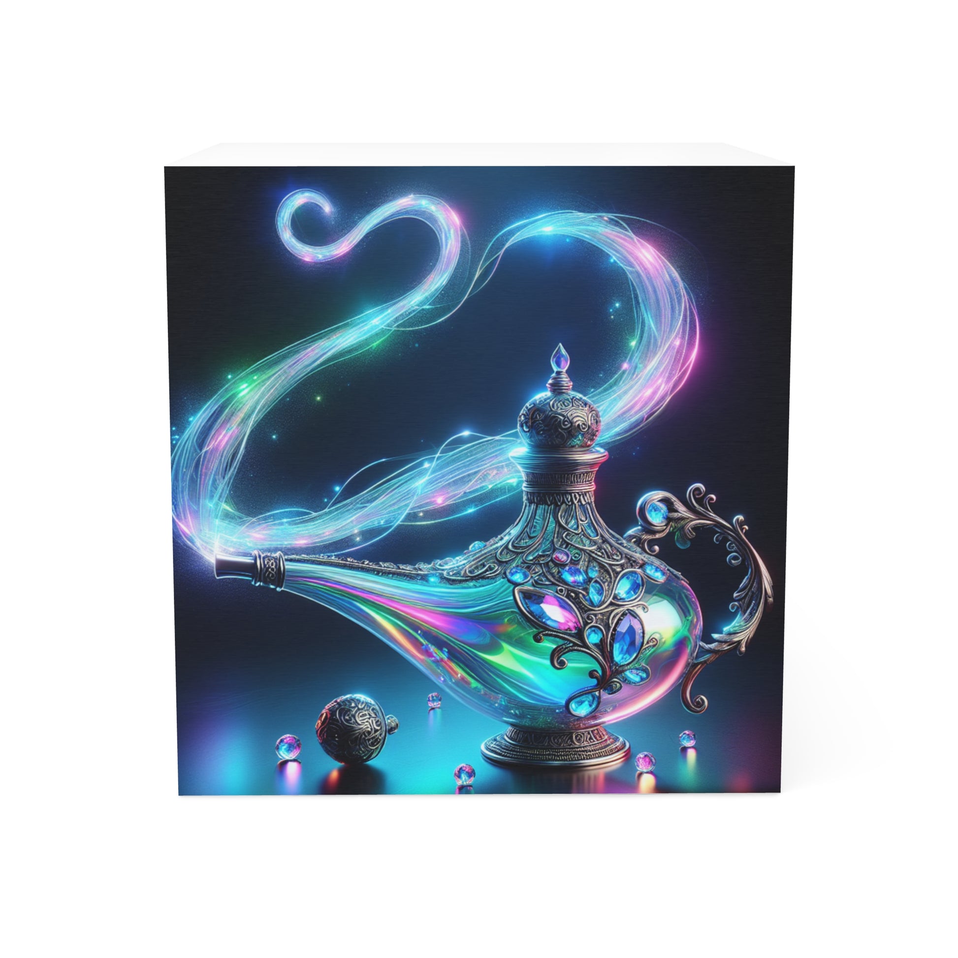 Whimsical Genie Note Cube, Magic-themed Memo Pad, Office Decor, Gift for Writers, Study Supplies, Unicorn Lover Gift