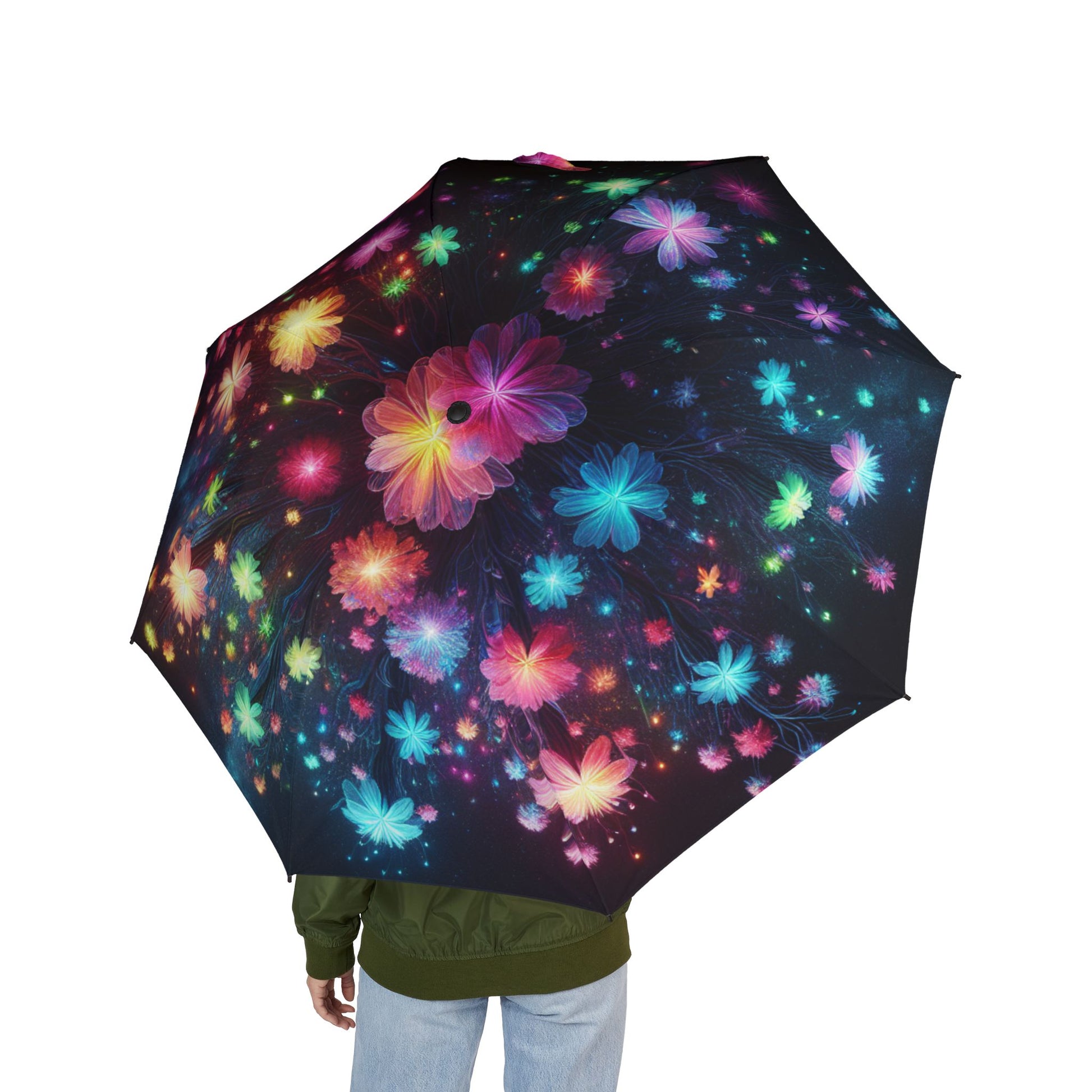 Colorful Floral Foldable Umbrella - Perfect for Rainy Days, Festivals, Gifts, Travel Companion, Stylish Weather Protection