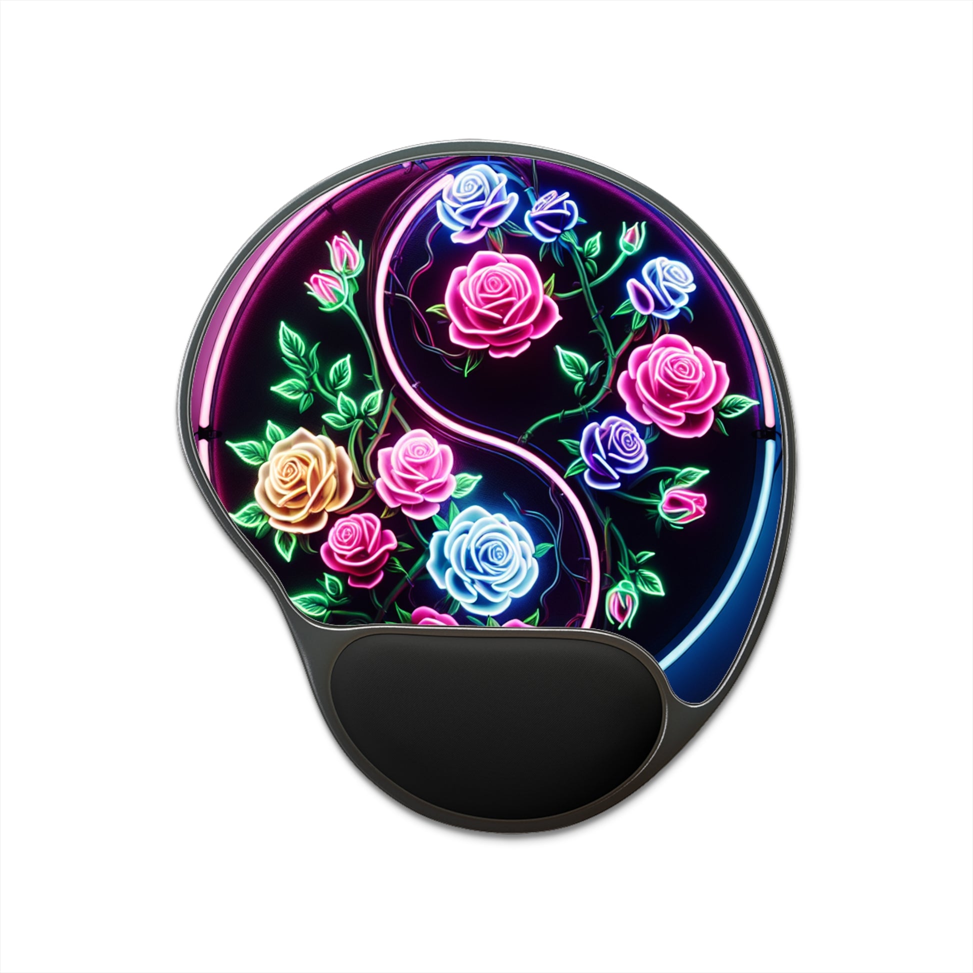 Floral Neon Mouse Pad with Wrist Rest - Stylish Ergonomic Desk Accessory, Computer Desk Decor, Gift for Gamers, Home Office [...]