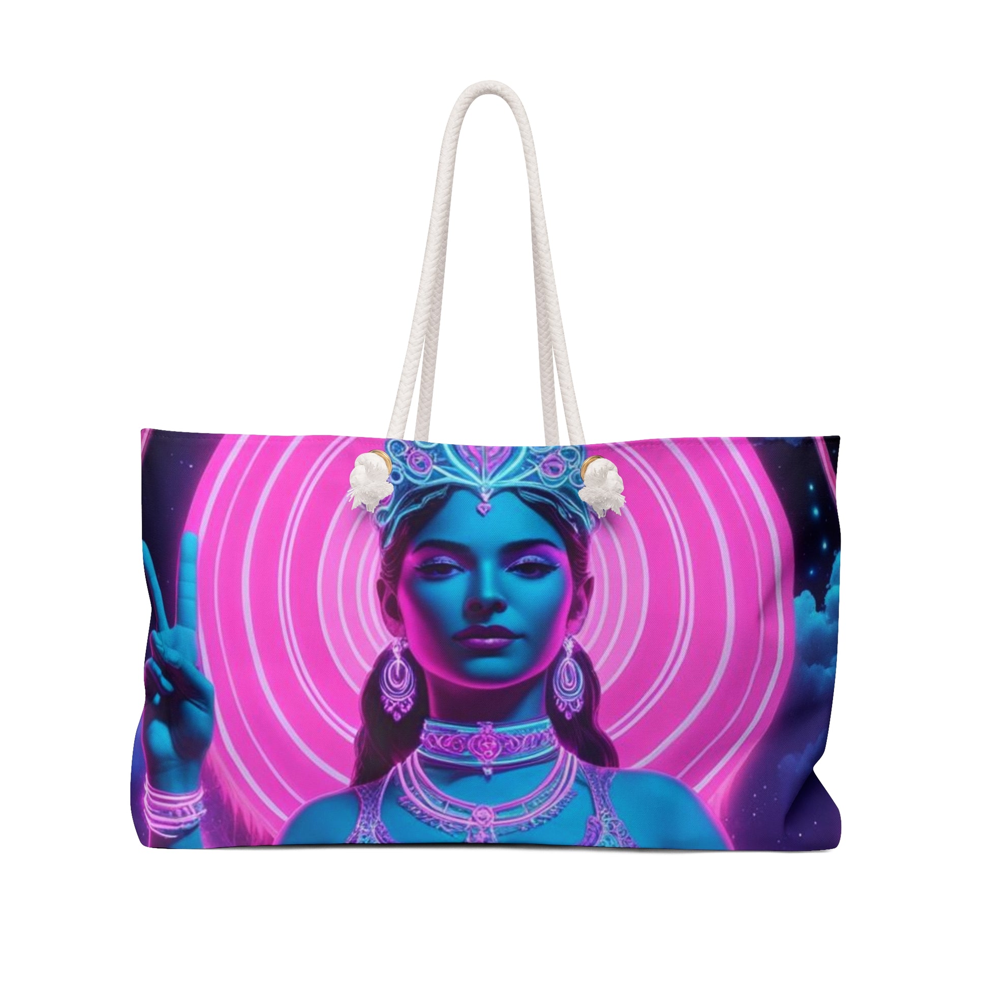 Vibrant Goddess Weekender Bag, Boho Chic Tote, Travel Bag, Festival Gear, Spiritual Retreat Essential, Perfect Gift for Her
