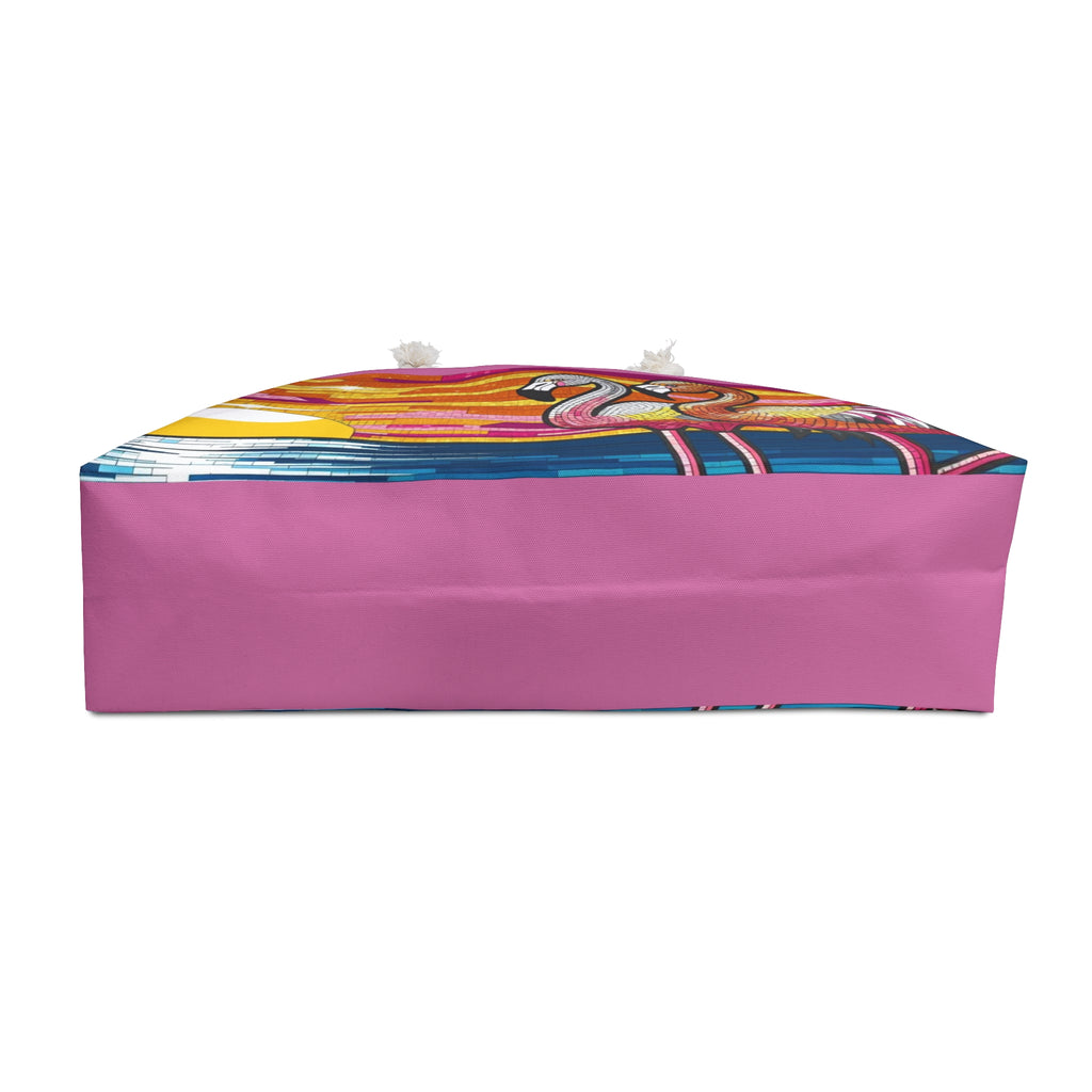 Vibrant Flamingo Weekender Bag - Tropical Travel Tote for Beach Days, Vacation, Gift for Her, Summer Style, Poolside Essential