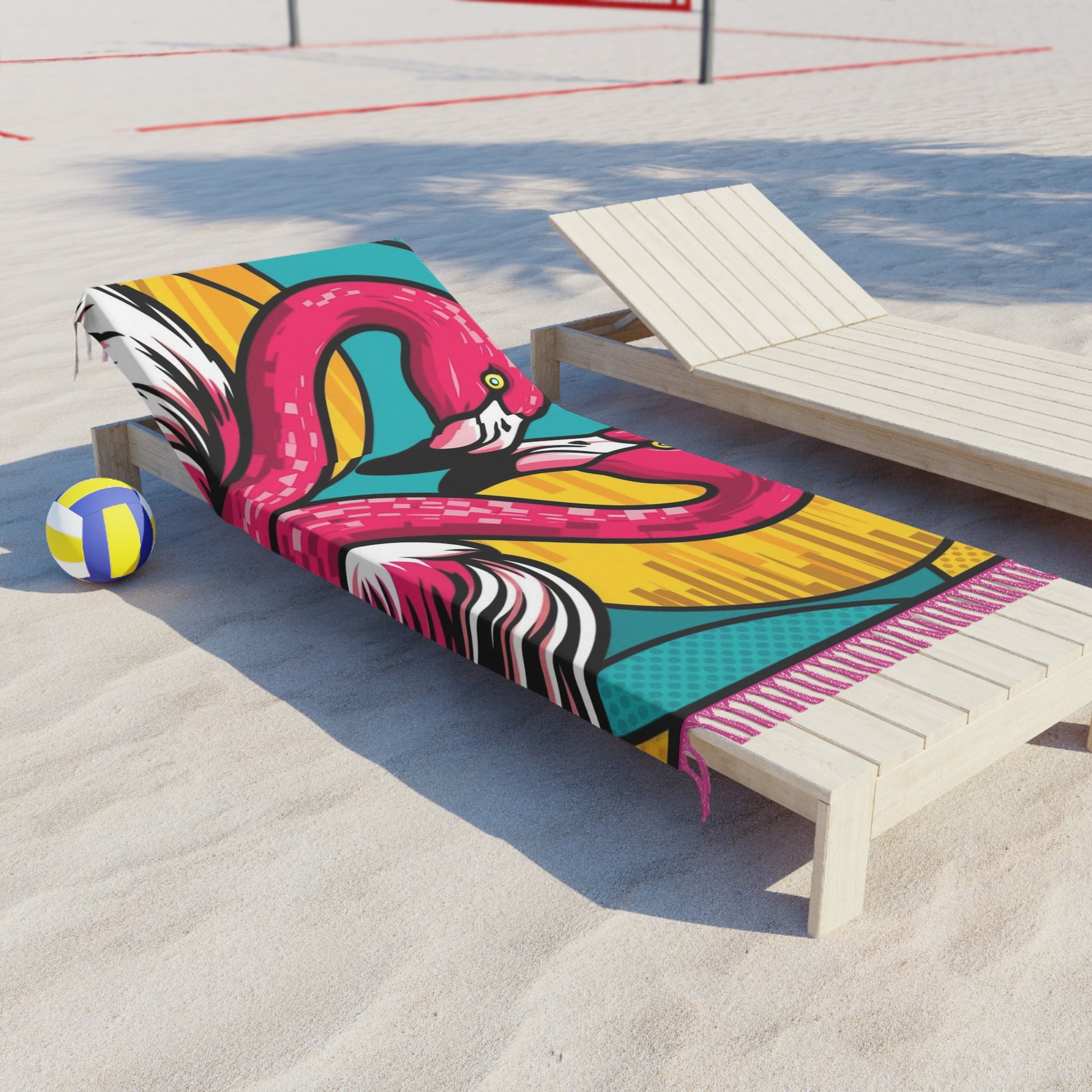 Boho Beach Towel with Flamingos, Tropical Vibe, Perfect for Summer, Beach Days, Pool Parties, Gift for Nature Lovers, Bohemian Decor