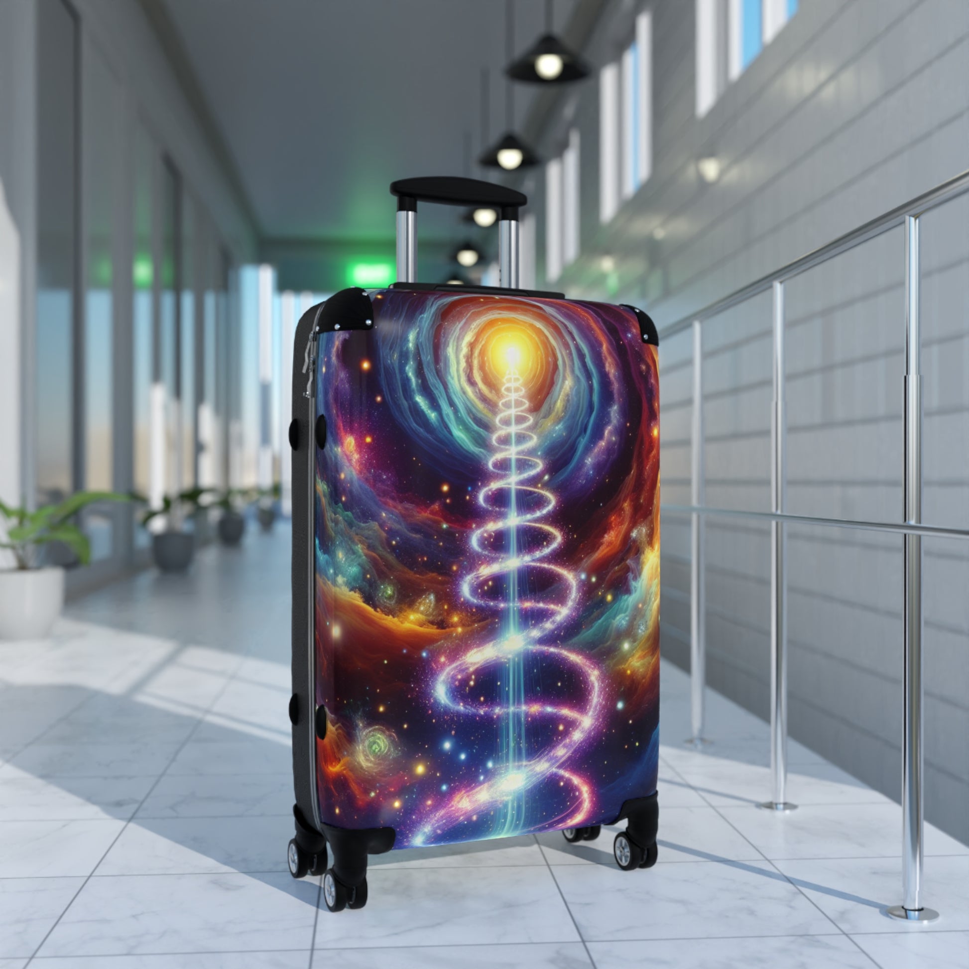 Cosmic Spiral Suitcase | Unique Travel Luggage, Galaxy Print, Astral Journey Bag, Space-Themed Luggage, Perfect for Adventurers