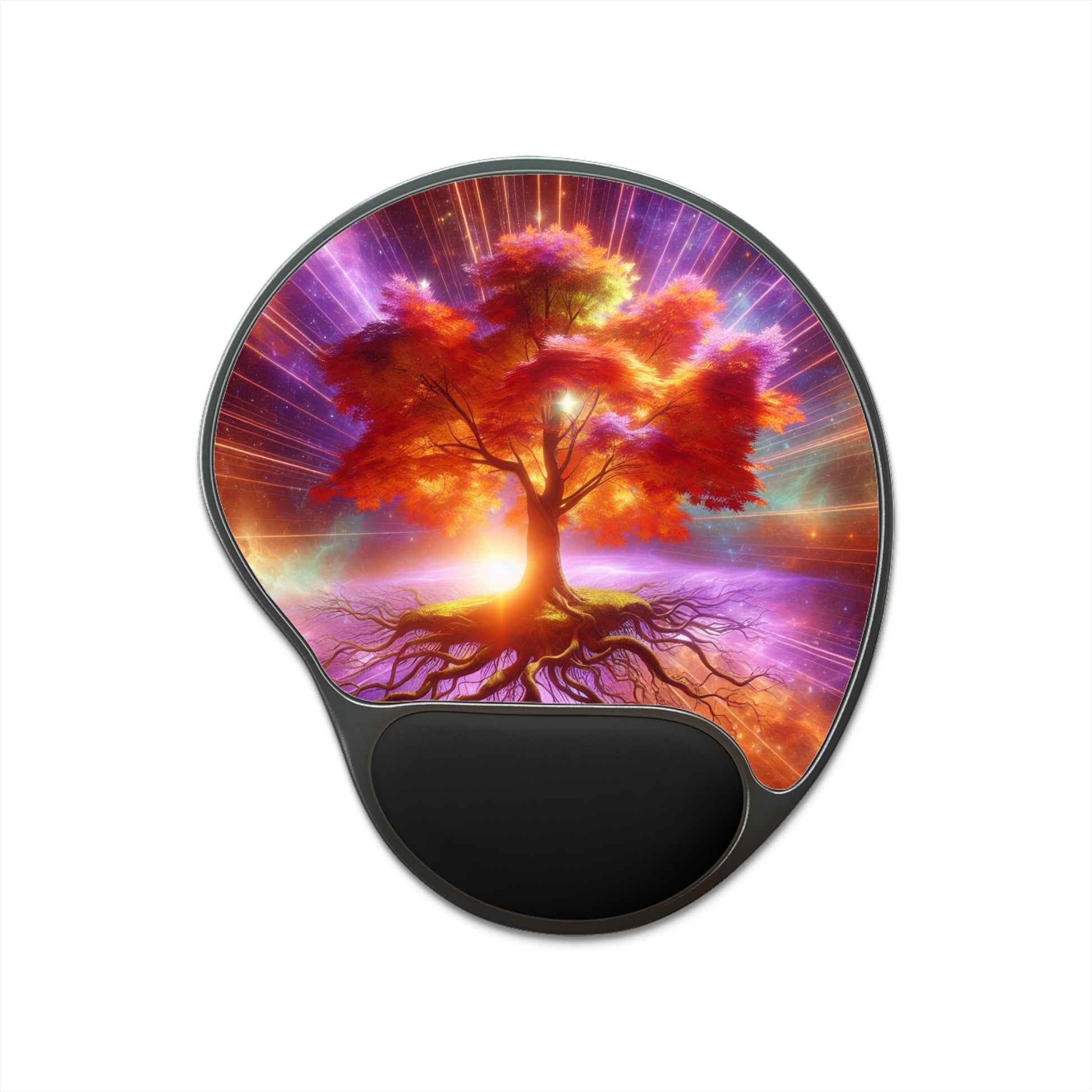 Vibrant Tree Design Mouse Pad with Wrist Rest, Colorful Desk Accessory for Home Office, Unique Gift Idea, Gaming, Study