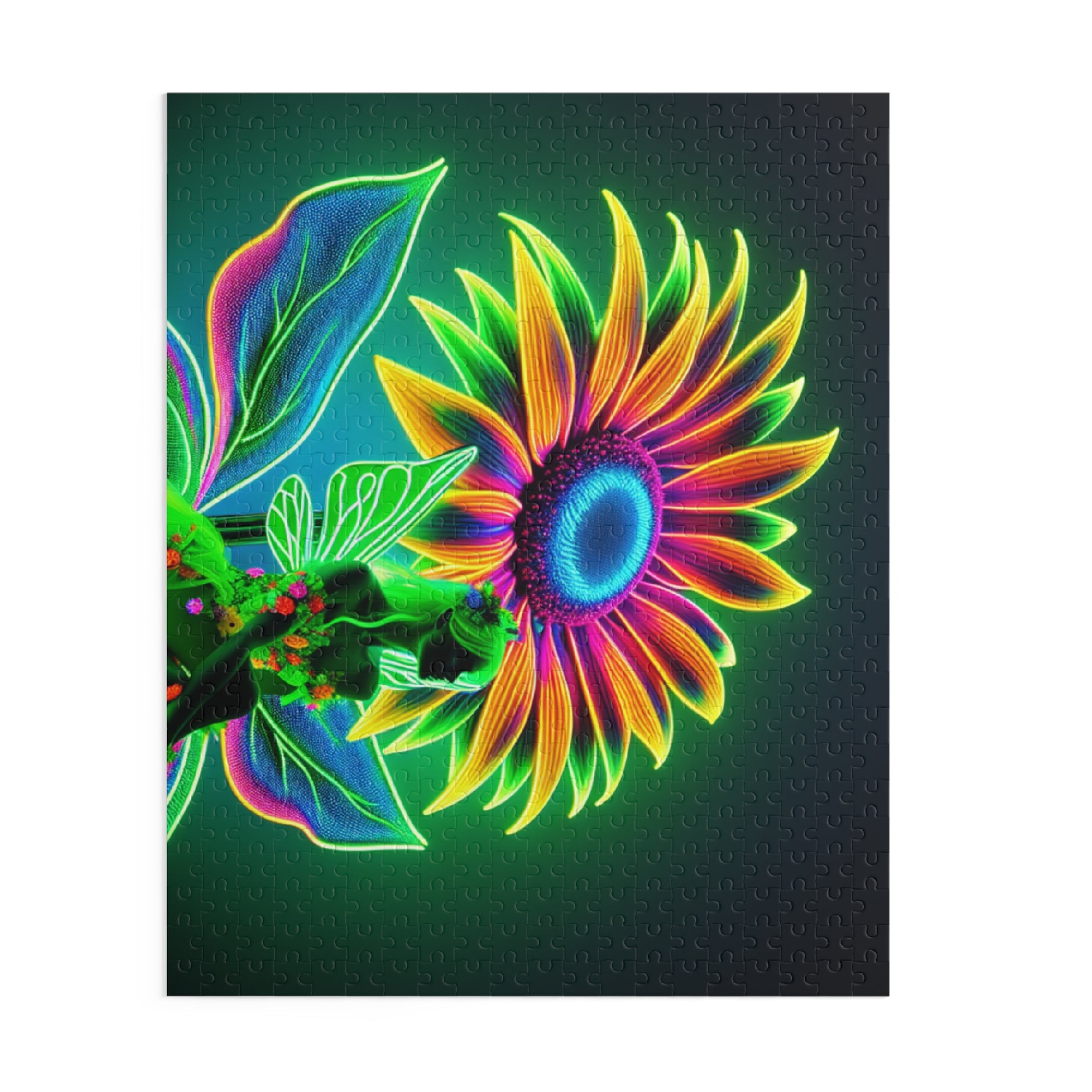 Neon Floral Puzzle (120, 252, 500-Piece) - Colorful Home Décor, Gift for Puzzle Lovers, Bright Art Piece, Stress Relief Activity, [...]